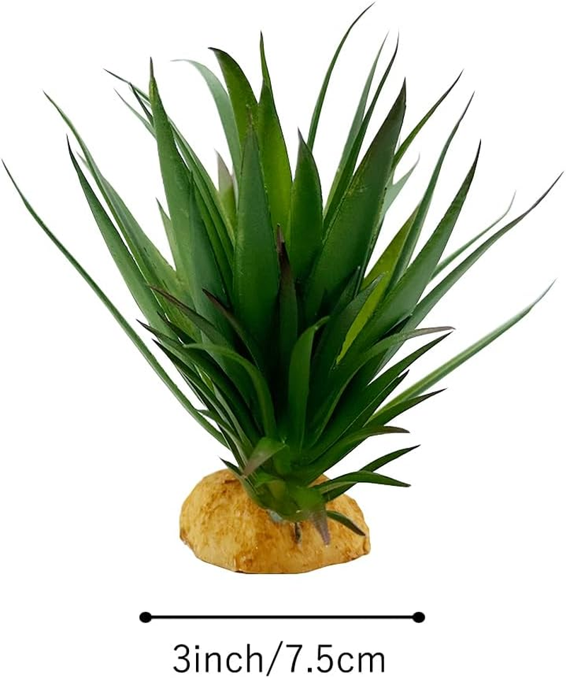 Smoothedo-Pets Reptile Artificial Plants Succulent Terrarium Decor Desert Rain Forests Plant Lizard Bearded Dragon Chameleon Gecko Snake Amphibian Habitat Hideout Tank Accessories (Agave-Set) image number 1