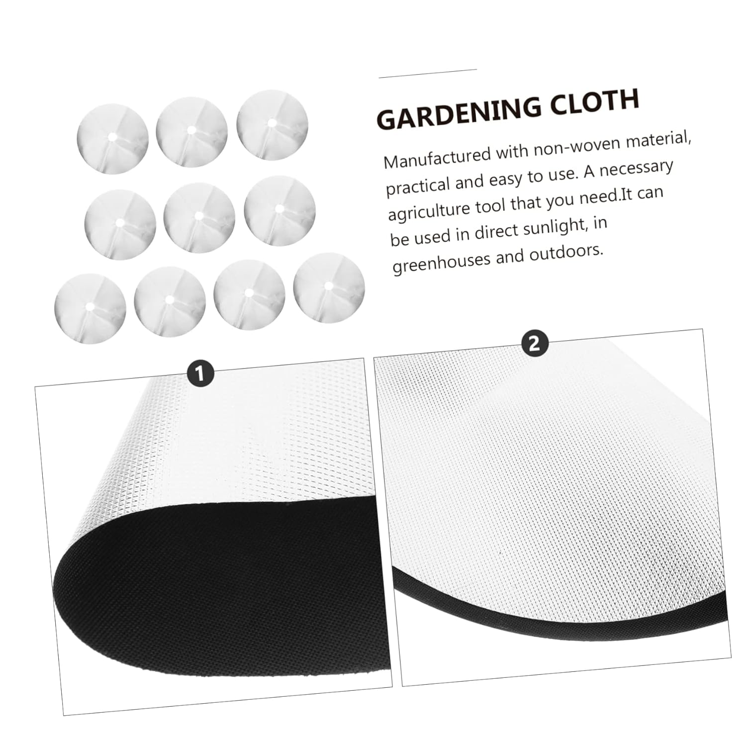 10Pcs Gardening Control Cloth Weeding Barrier Orchard Ground Cloth Non-Woven Long-Life Breathable for Garden Farm image number 3