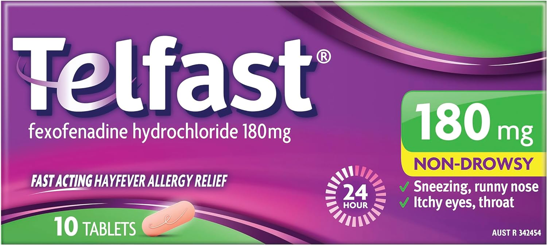 Telfast Hayfever Allergy Relief 180Mg Antihistamine - Non-Drowsy - for Sneezing, Runny Nose, Itchy Eyes and Throat and Hives- 10 Tablets image number 4