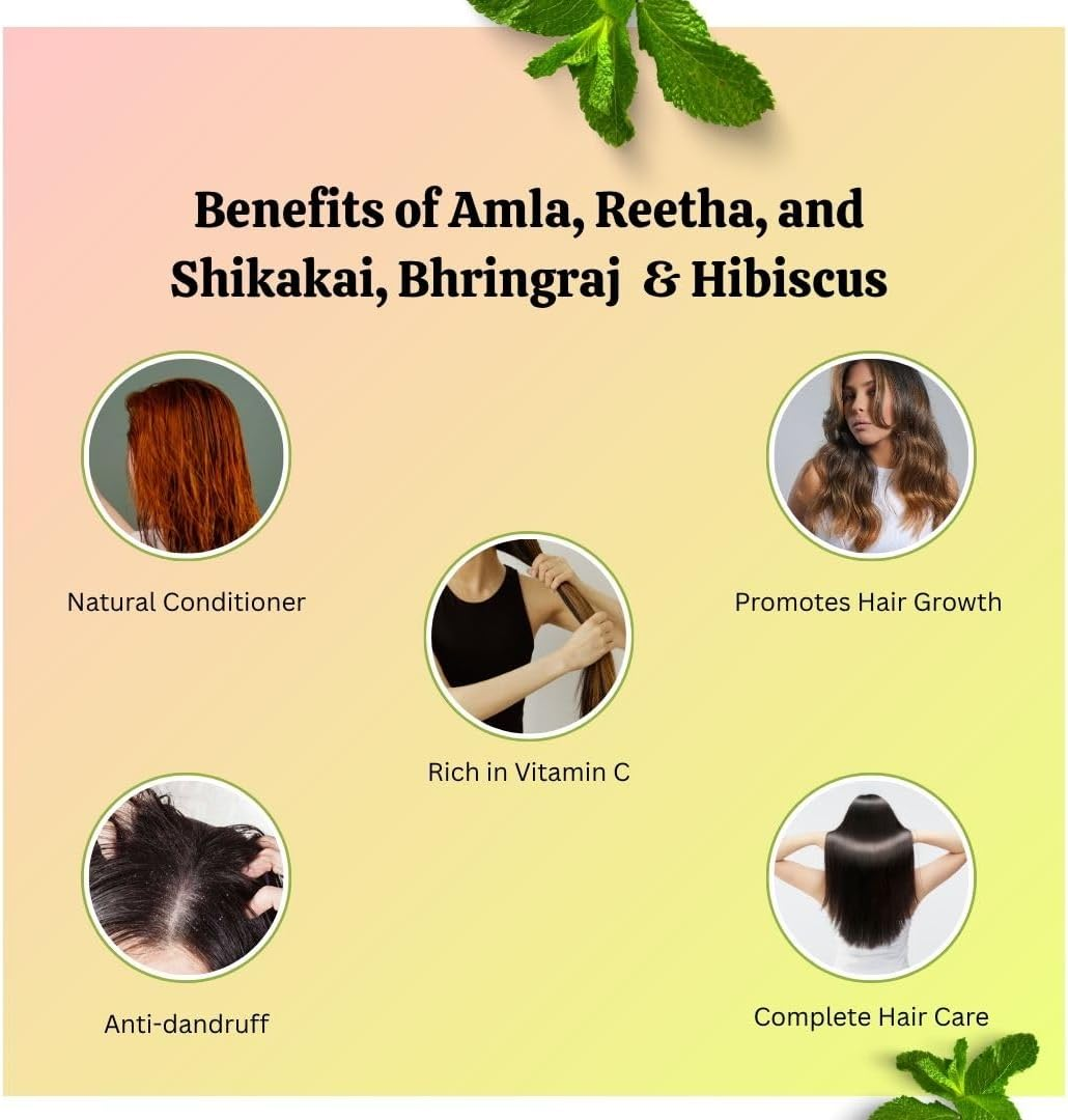 Laam Amla, Reetha, Shikakai, Bhringraj, Hibiscus Powder Dry Hair Pack (50 G Each (250 G)) image number 3