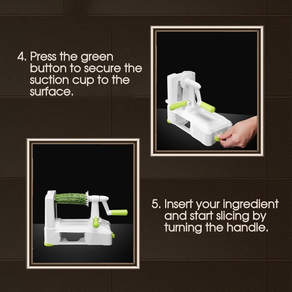 Leona Co Manual Spiral Vegetable Slicer with 5 Blades &ndash; Zoodle Maker, Handheld Spiralizer for Zucchini, Carrots, Cucumbers & More image number 2
