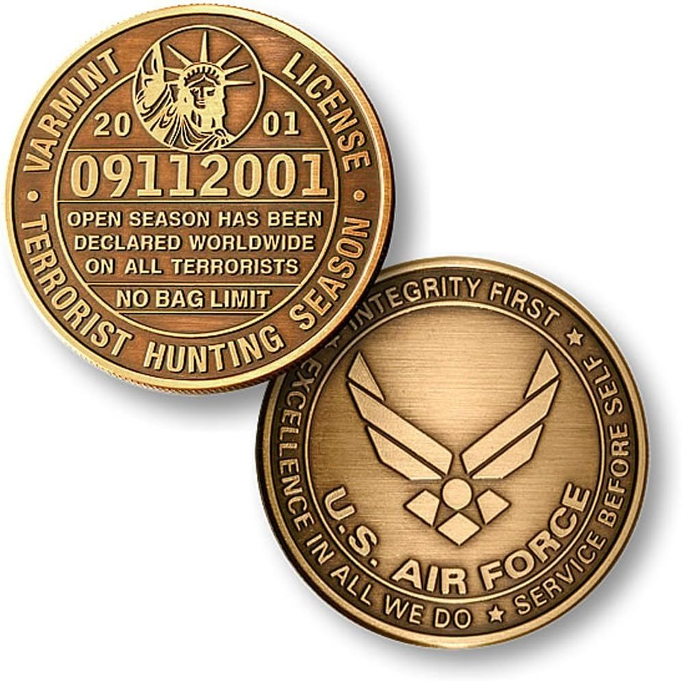 Northwest Territorial Mint Varmint License USAF Antique Challenge Coin, Bronze