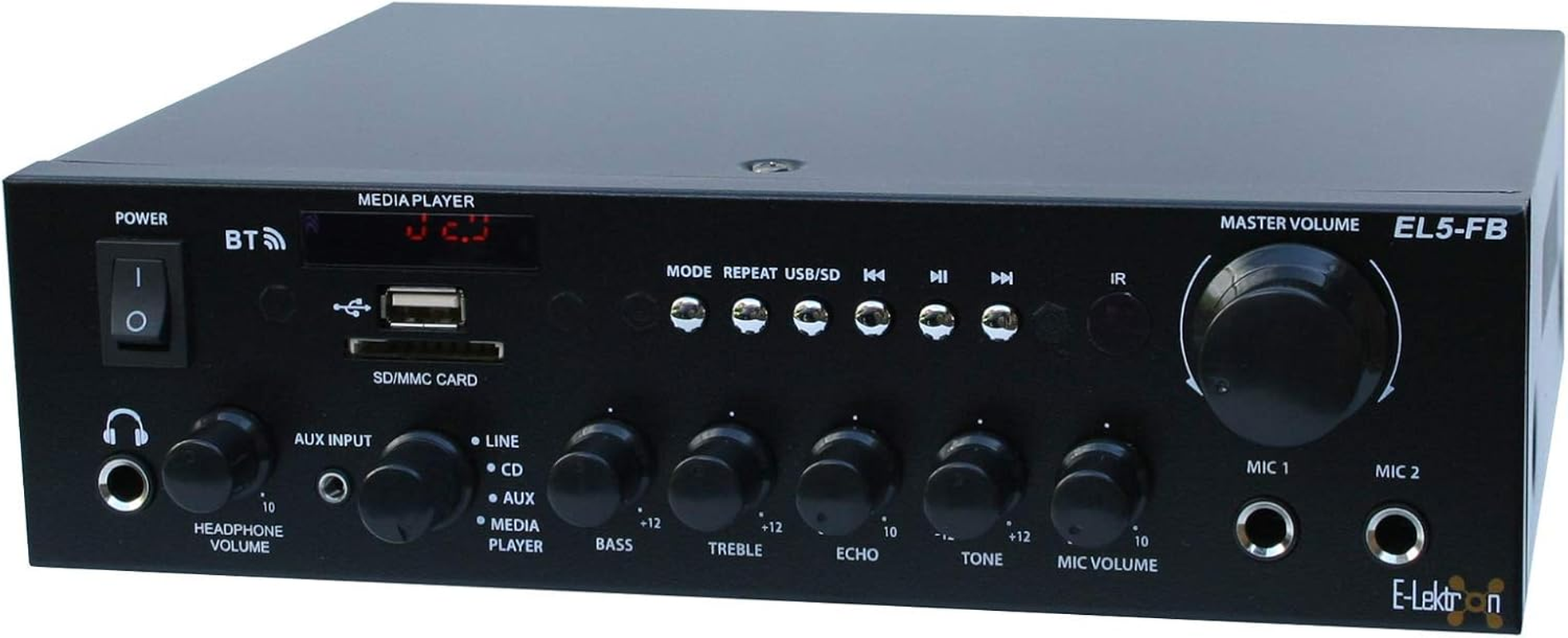 E-Lektron EL5-FB Stereo Hifi Class D Digital Amplifier Radio Bluetooth USB SD Karaoke with Remote