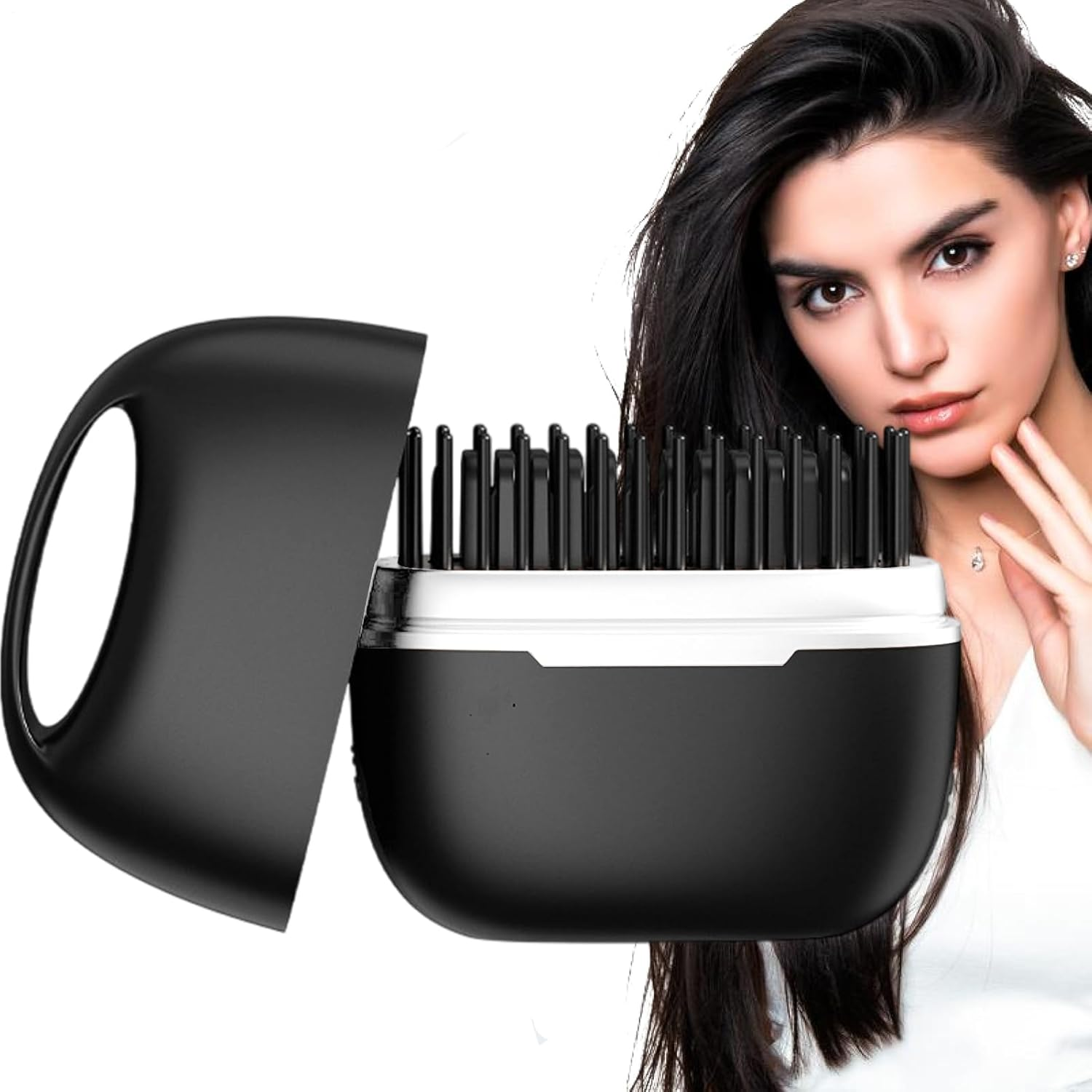 Yulokdwi Hair Straightener Brush | Professional Hair Straightener | Hair Styling Tool Less Frizz Portable Smoother for Women Girls Home Dorm Camping Travel image number 2