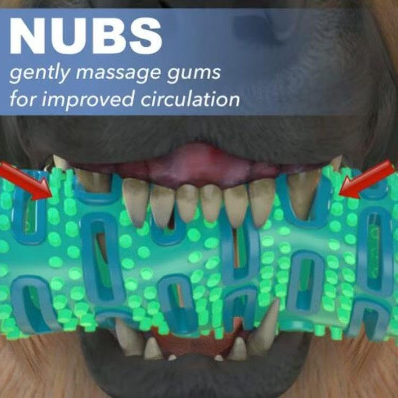 Dog Dental Chew Toy, Durable Rubber Tooth Cleaning Stick, Blue and Green, Pet Teeth Care image number 5