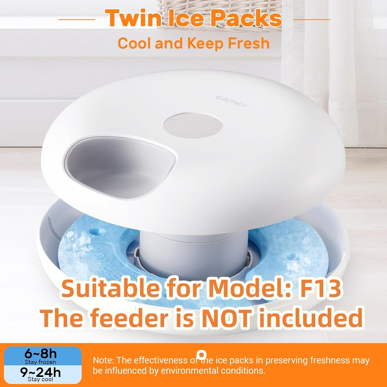 2 Pcs Ice Pack for Auto Cat Wet Food Feeder, Suitable for Model F13, F19 image number 2