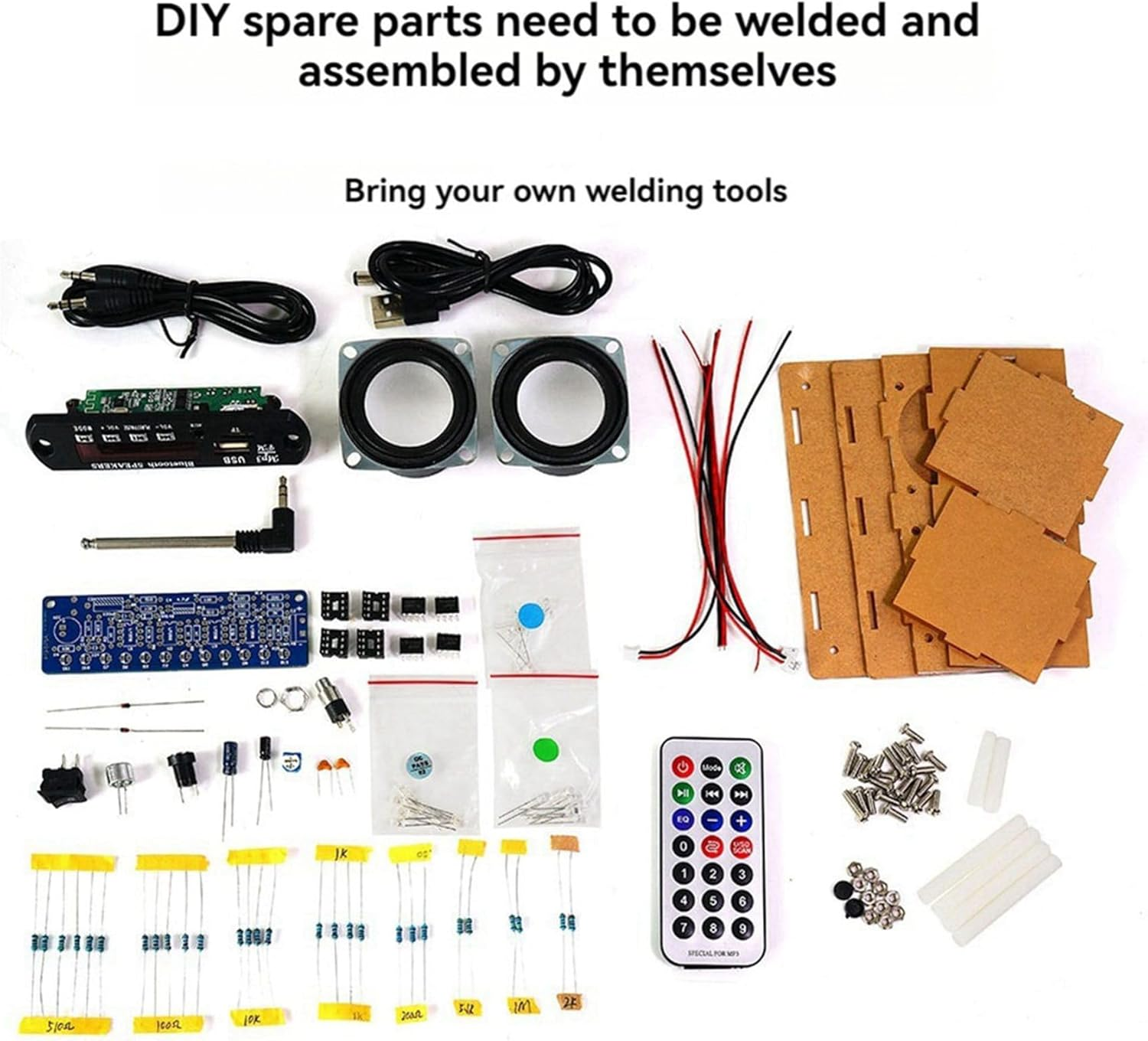 Kaifucy 5X DIY Bluetooth Speaker Kit with FM Radio 87.5-108MHZ DIY Soldering Project Practice Electronic Kit Solder Assembly image number 5
