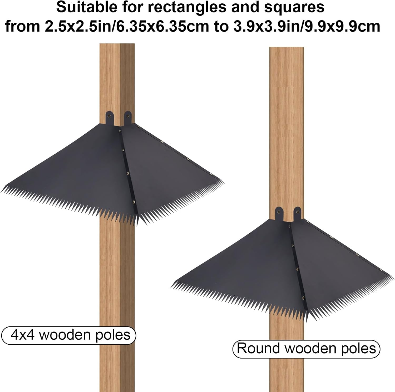 Lasuroa 4Pcs Serrated Squirrel Baffles, PVC Bird Feeder Pole Squirrel Proof Baffles Shepherds Hook Squirrels Guard for Outdoors Bird Feeder Pole image number 6