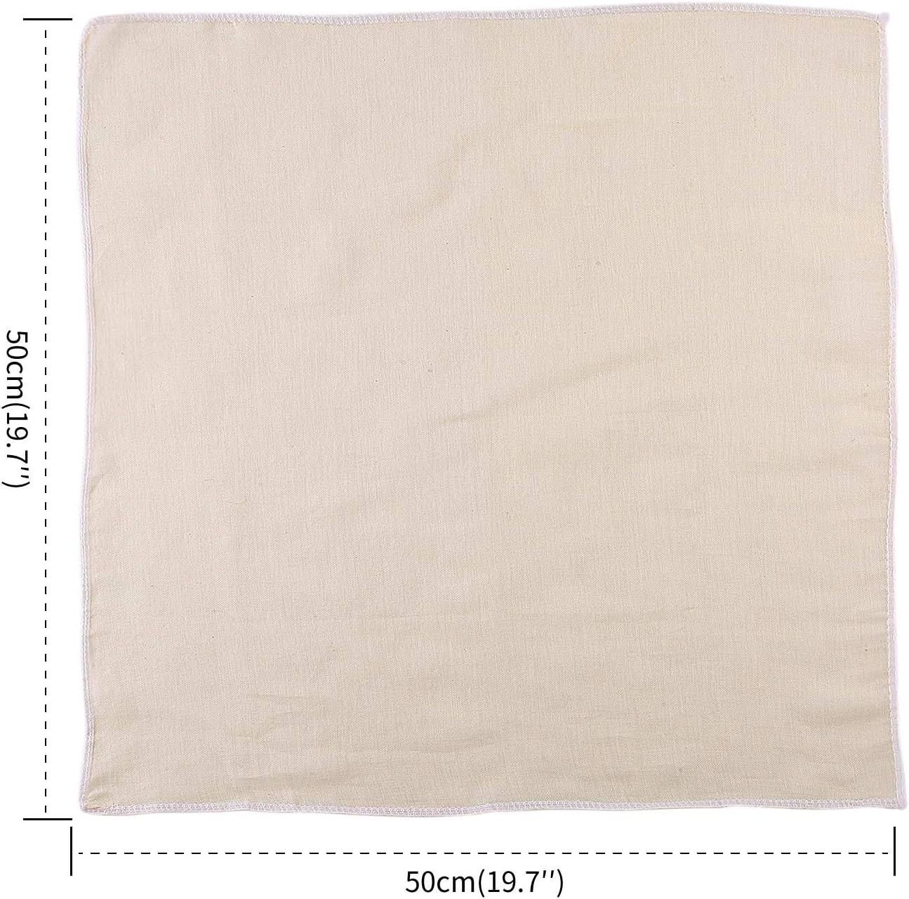 Xelnaga 5 Pack Muslin Cloths Reusable for Straining, 100% Unbleached Pure Cotton Cheesecloth, Soft Square Cheese Clothes Weave Fabric Filter for Cooking, Baking (50 X 50 Cm Food Strainer Cloth) image number 6