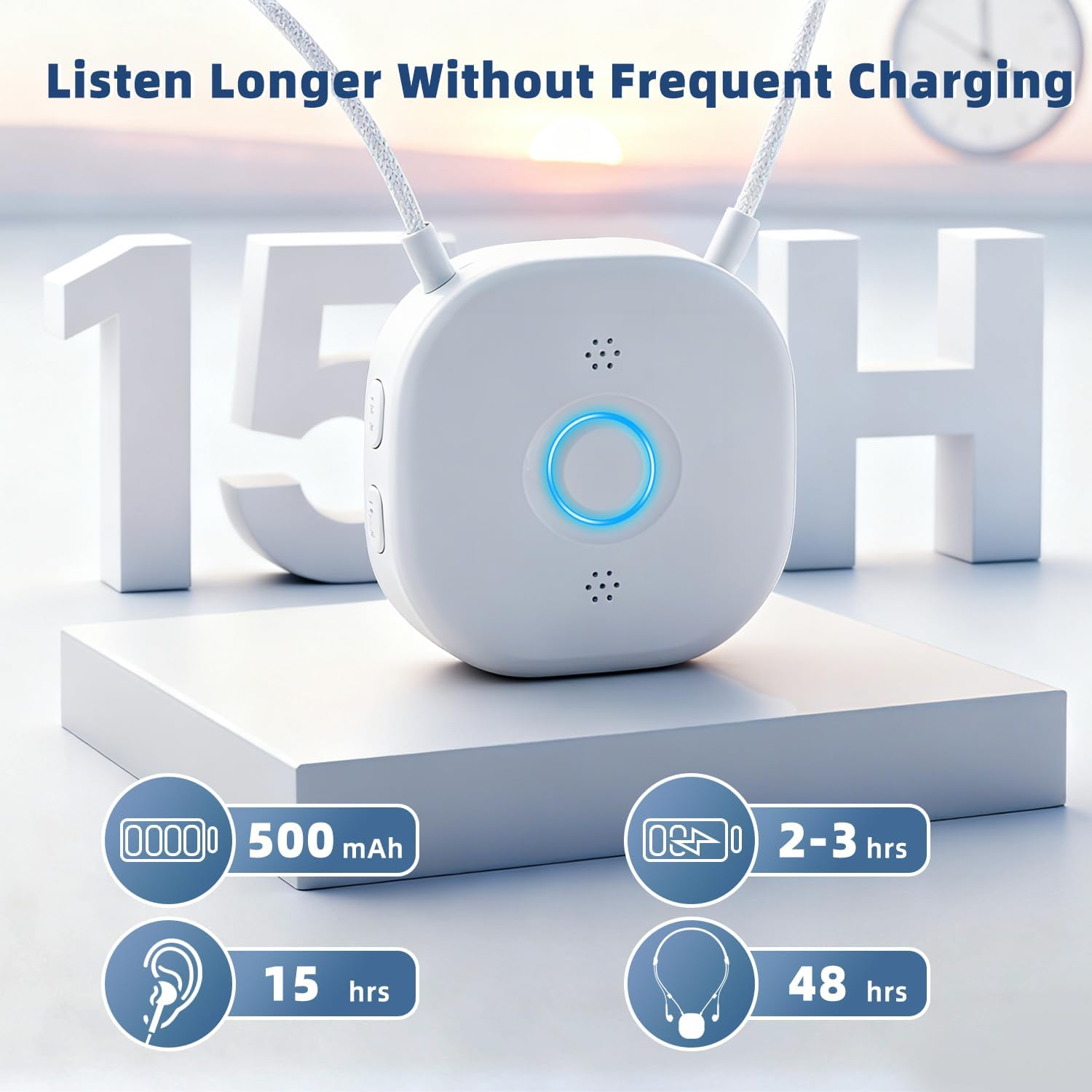 Wireless TV Headphones for Seniors, Wireless Headphones for TV with Large Buttons, Independent Volume Control, Plug & Play, 15H Battery, Compatible with Optical & AUX image number 2