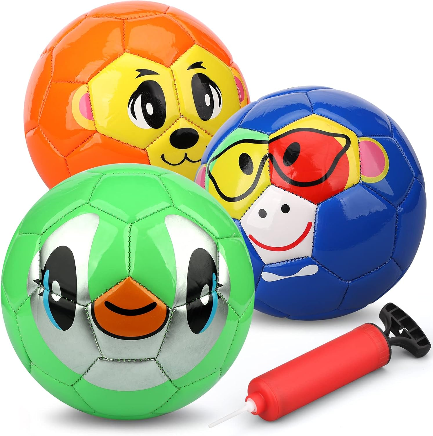 Dilabnda Mini 6.3 Inch Kids Toy Rubber Football Soft Balls Sports Ball Outdoor Activity Game for Teens Dodgeballs Playground Beach Pool Balls for Toddlers Adults (3 Pack) image number 4