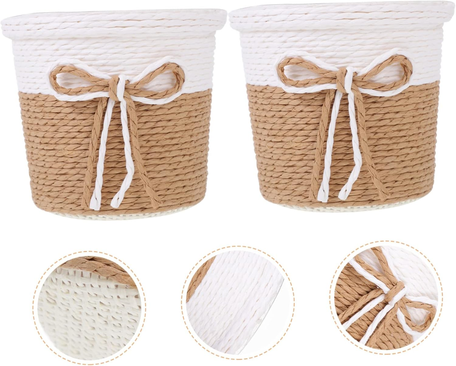 Levemolo 2Pcs Planting Baskets Versatile Nursery Pots for Flowers Cacti and Storage Creative Woven Design for Indoor and Outdoor Gardening image number 5