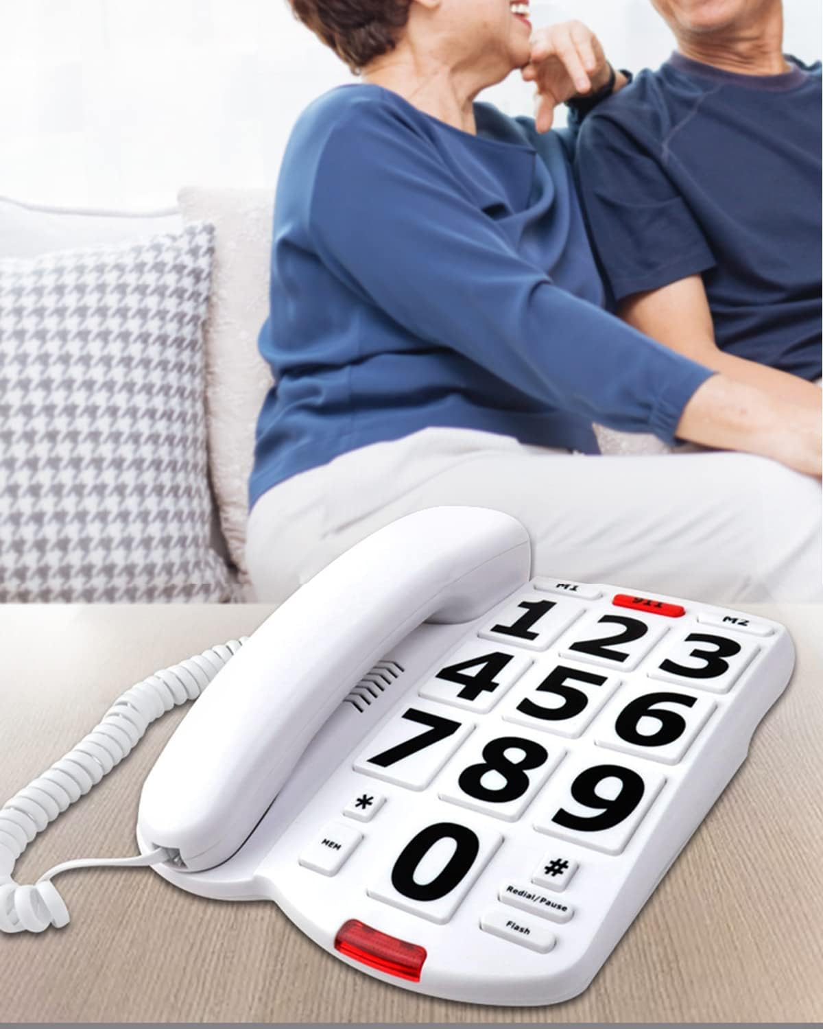 Landline Phone for Seniors, Big Button Phones for Visually Impaired Seniors, with Extra Loud Ringer, Large Easy Buttons, Emergency House Phones image number 3