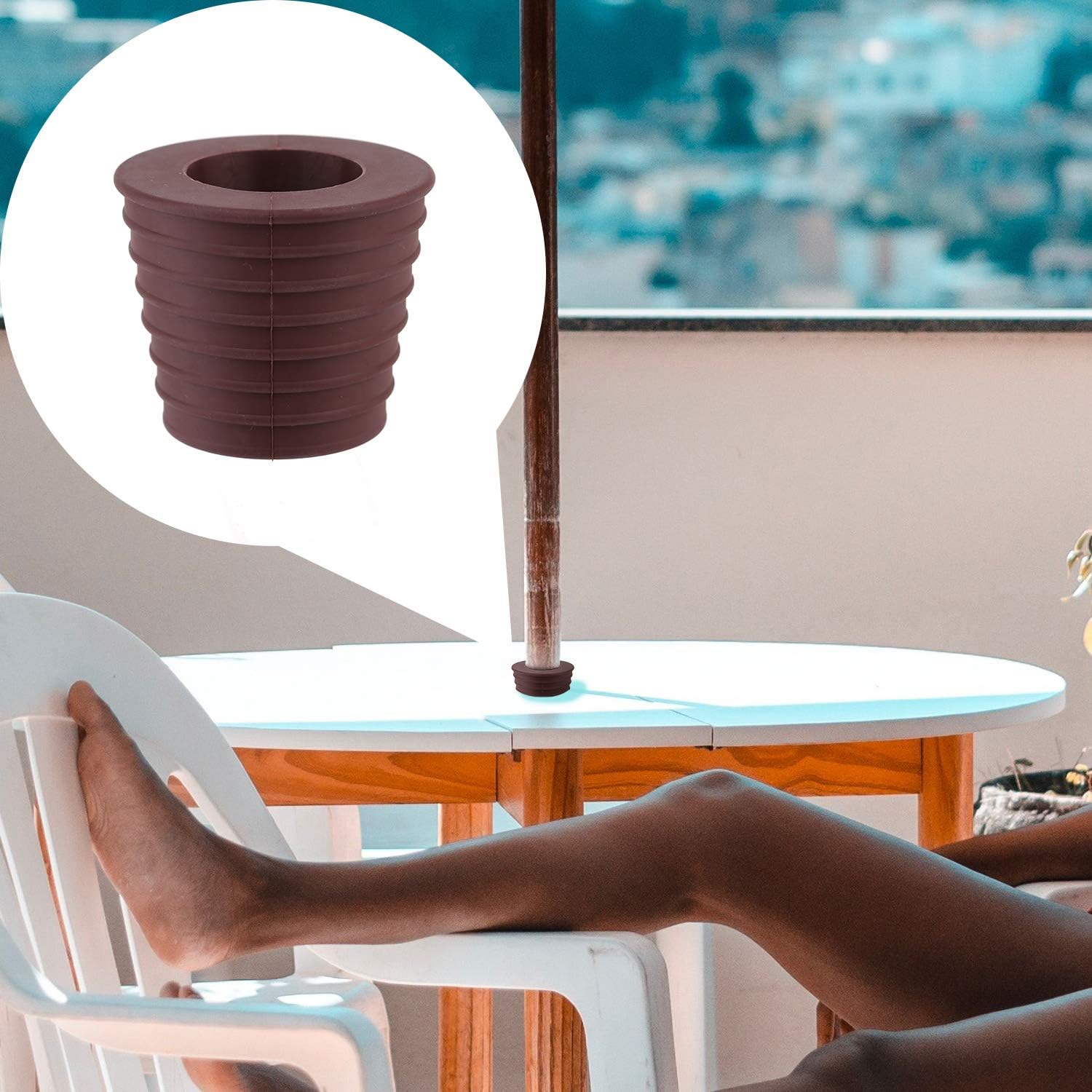 AIEX 1.9 to 2.7 Inch 2Pcs Umbrella Cone Wedge Plug for Patio Table Hole Opening Umbrella Pole Diameter 1.5 Inch/ 38Mm(Dark Brown and Black) image number 4