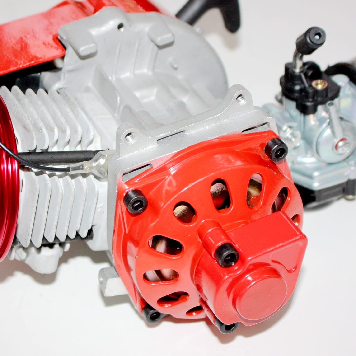 BLYGO Performance Racing Red 49Cc 2 Stroke Engine Motor Mini Pocket Quad Dirt Bike ATV image number 2