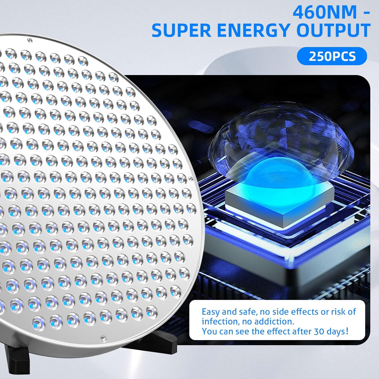 Solarium for Home, 460 NM Portable Tanning Lamp with 225 Leds, 45 W Face Solarium, Adjustable Stand and Hanging Hooks, Face Tanner Solarium for Home for Body image number 5