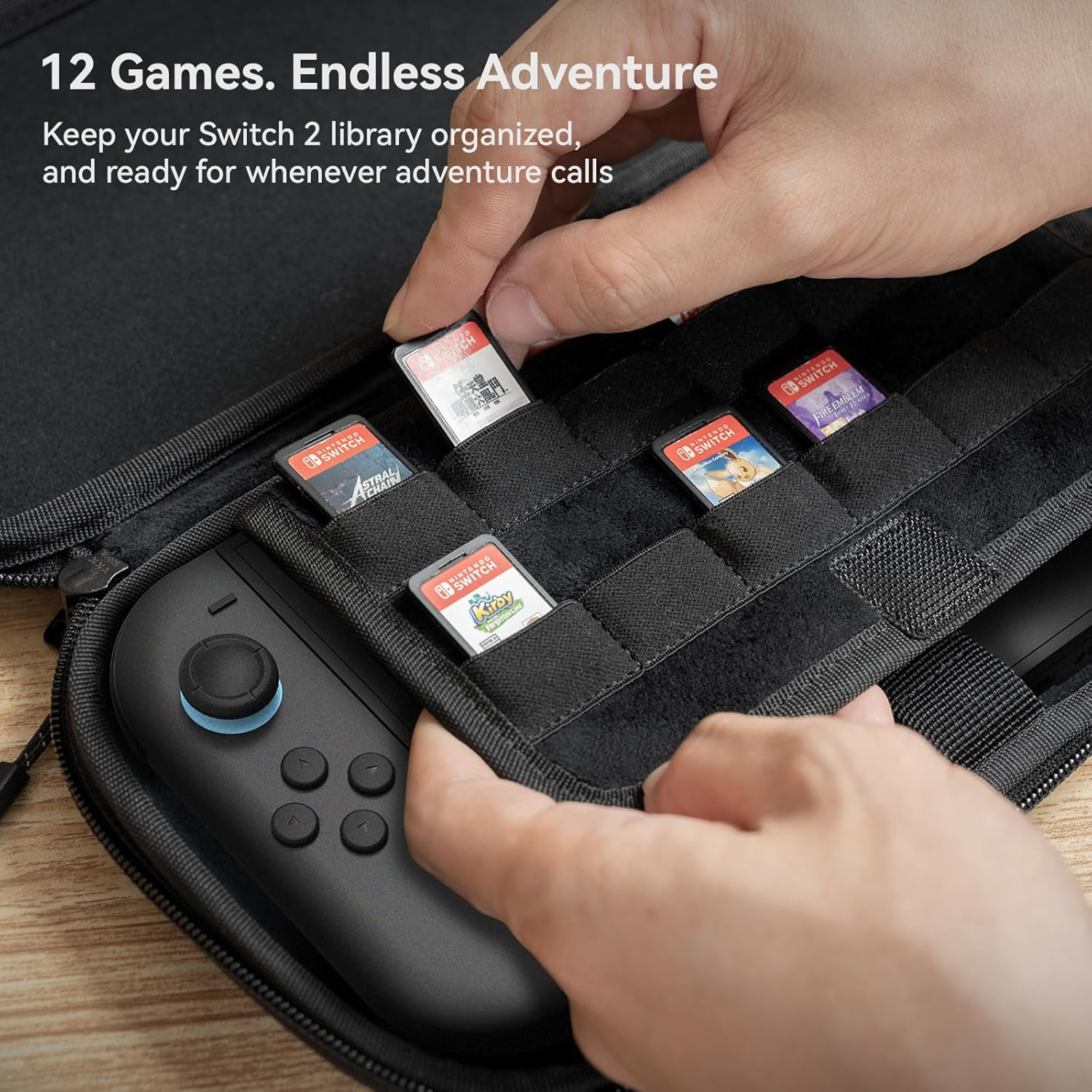 G.S.TAC Tactical Slim Carrying Case Compatible with Switch 2 (2025), Hard Storage Bag with 12 Game Card Slots, Portable Travel Case for Switch 2 Console and Accessories, Black image number 5