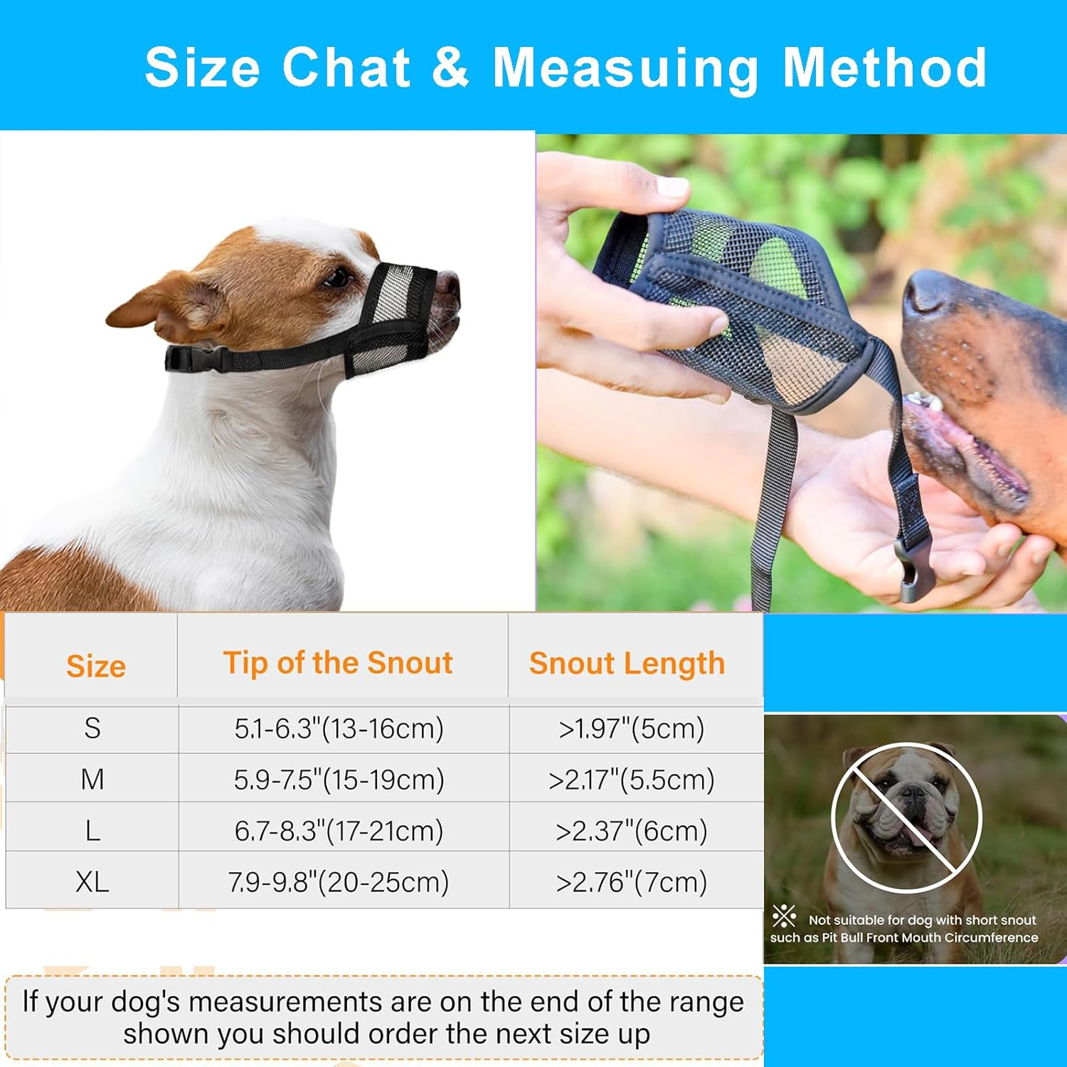 Velmoriah Dog Muzzle for Small Medium Large Dogs, Soft Air Mesh, Breathable Muzzle Drinkable Cover to Prevent Biting for Chihuahua, German Shepherd, Bulldog (S) image number 4