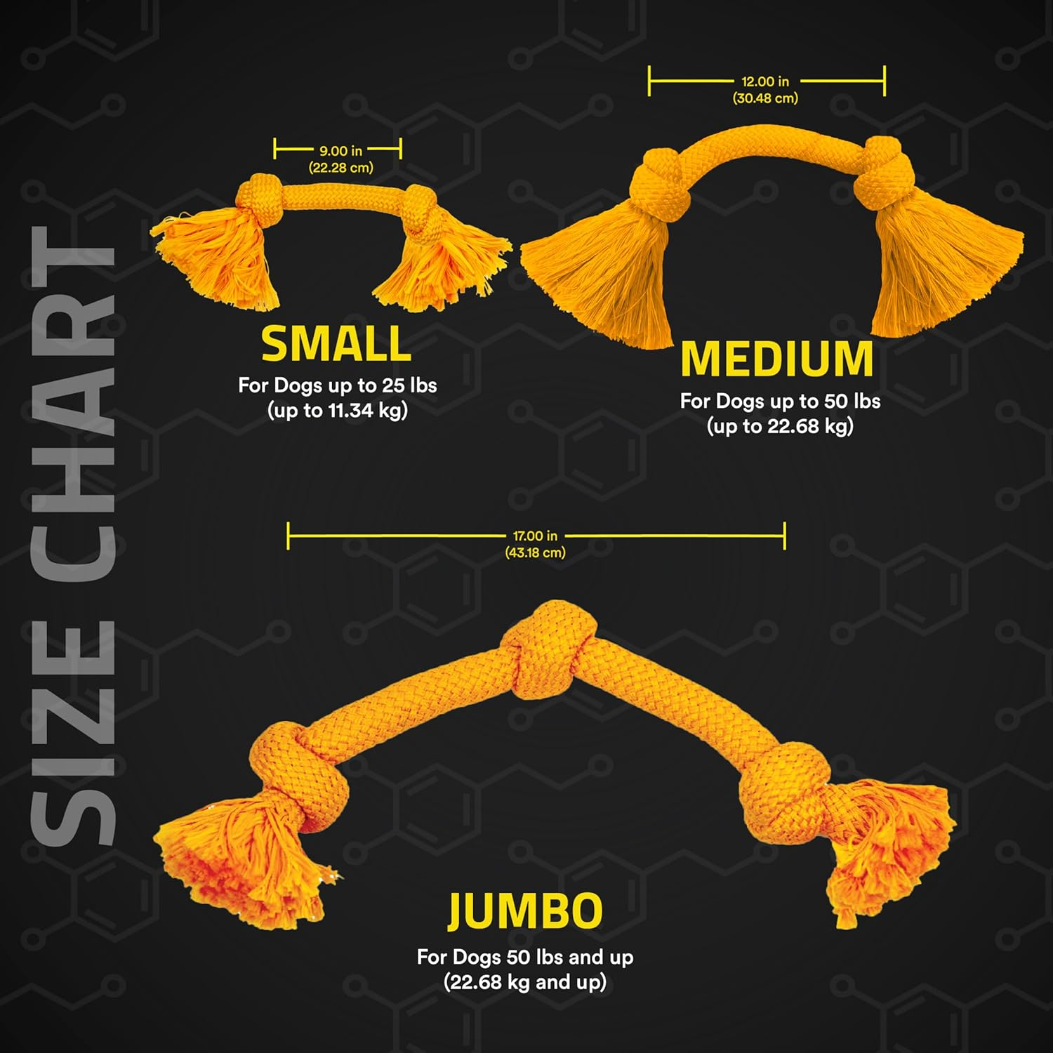 Playology Dri-Tech Rope Scented Dog Toy, Durable Fiber Technology Resists Tearing and Wicks Away Slobber, Cheddar Cheese (Medium) image number 6