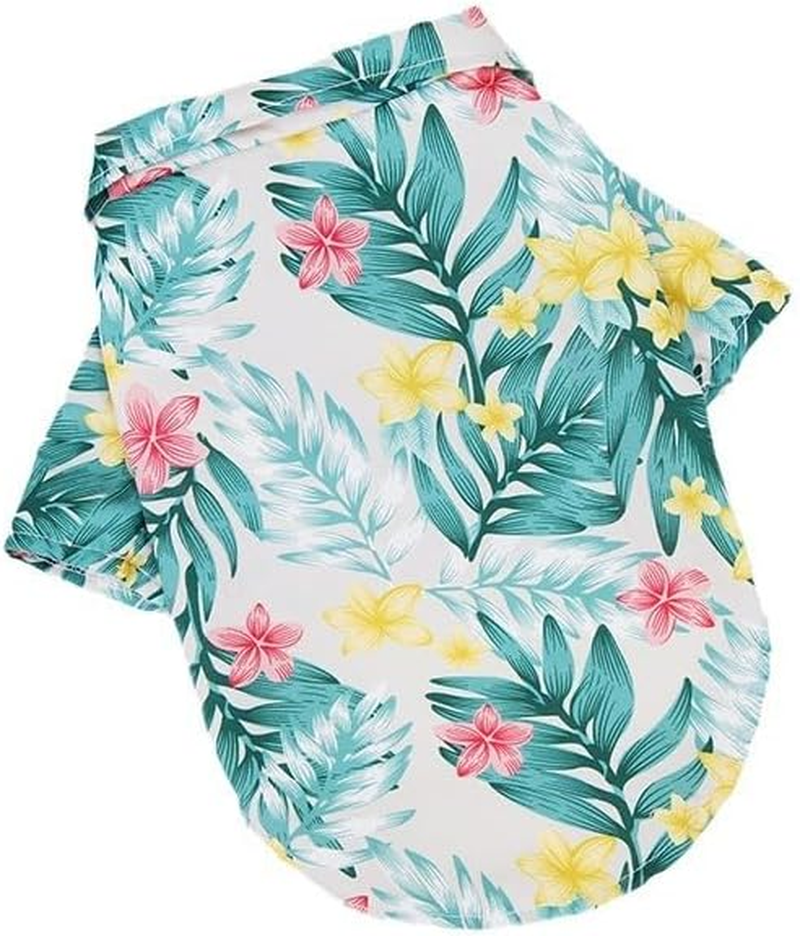 Dog Hawaii Shirts Stylish Hawaiian Themed Pet and Owner Matching Apparel Owner and Pet Shirts Are Sold Separately (Green, S)