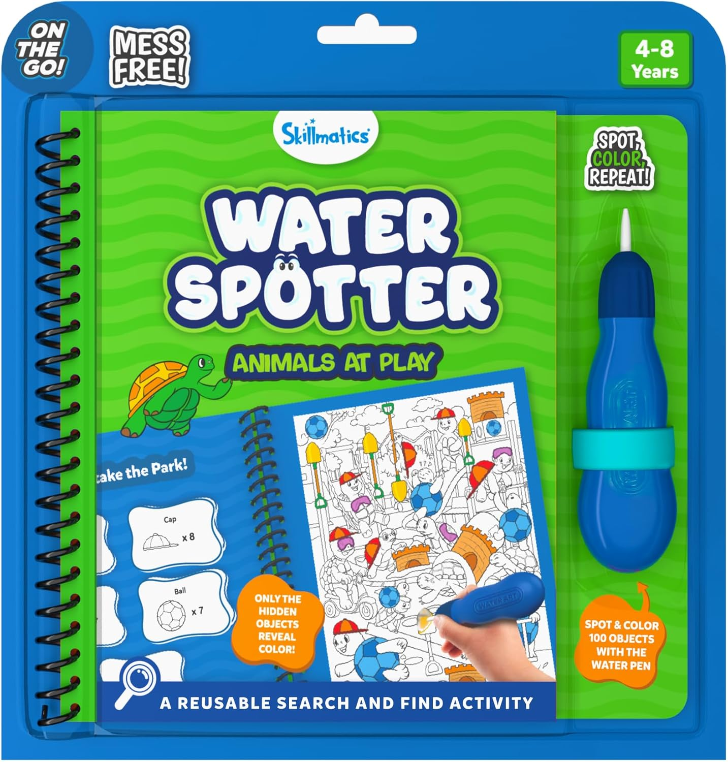 Skillmatics Reusable Search & Find Book - Water Spotter, Mess-Free, Fun Learning Activity, Animals, Travel Toy, Gifts for Boys & Girls Ages 4, 5, 6, 7, 8