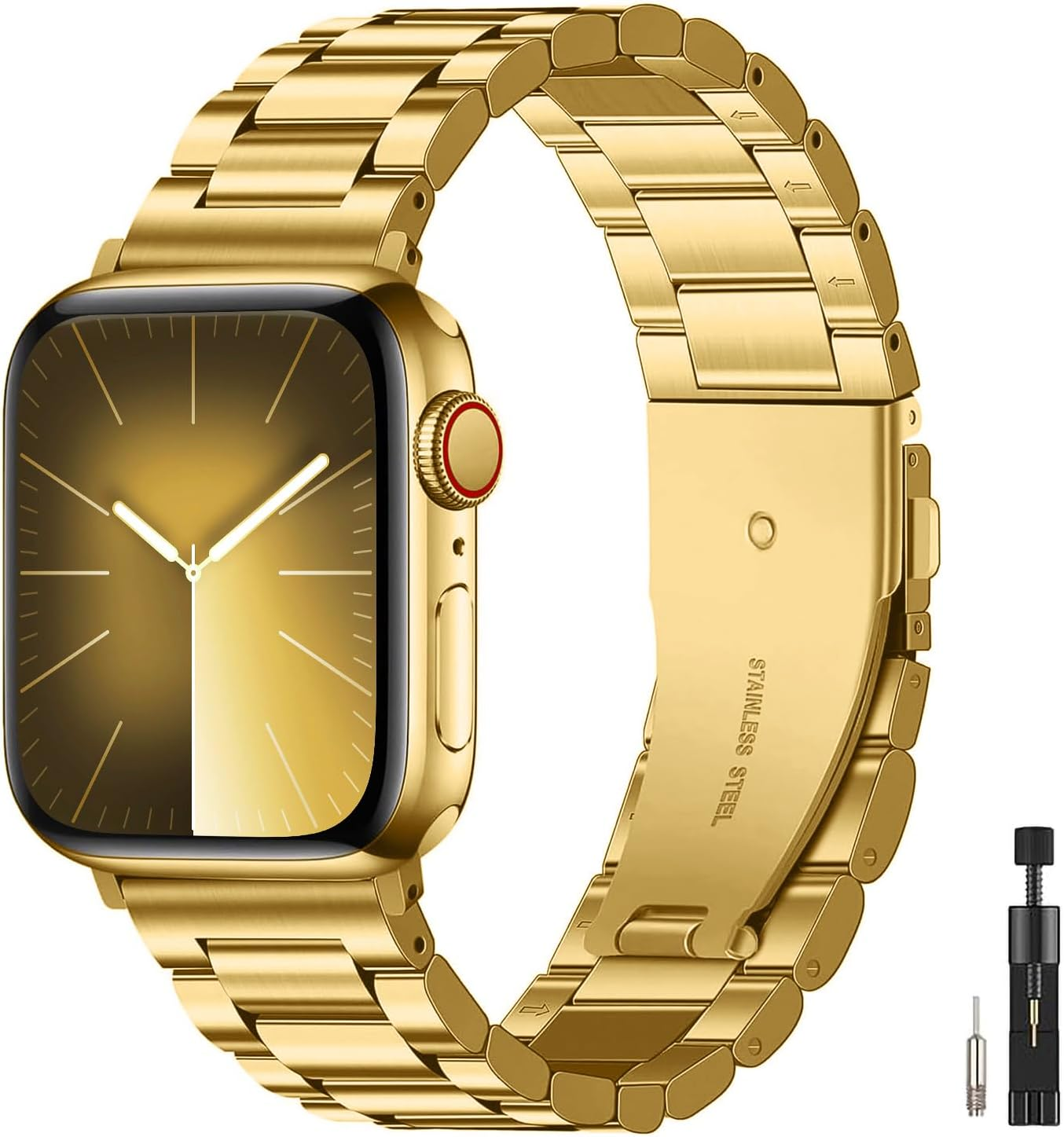 Compatible with Apple Watch Band Strap 42Mm 44Mm 45Mm 46Mm 49Mm,Stainless Steel Iwatch Band for Apple Watch Series 10/9/8/7/6/5/4/3/2/1/Se/Se2/Ultra1/Ultra2