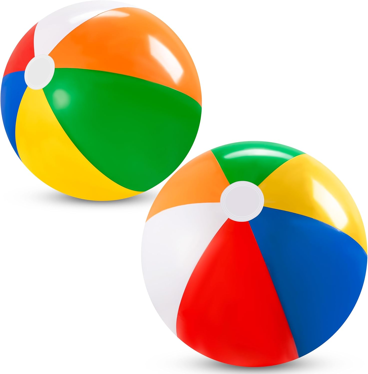 JOYIN 2-Pack 20" Beach Balls - Pool Toys Large Inflatable Beach Ball Swimming Pool Water Games, Classic Rainbow Color Beachball Luau Birthday Decorations Party Supplies Party Favors Gifts image number 3