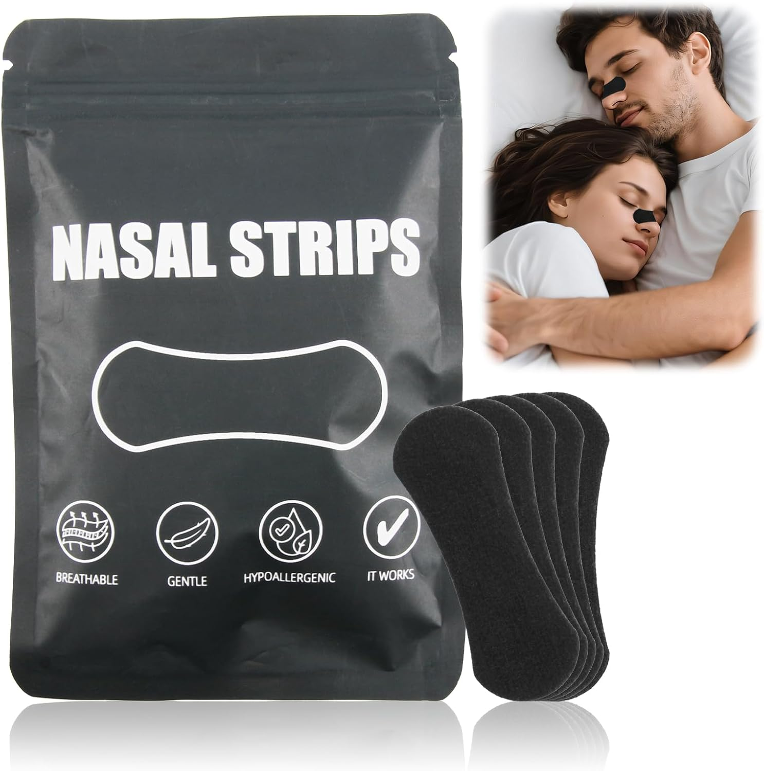 Ozessence 30 Pcs Nasal Strips, Nose Strips for Sleeping, Relieve Nasal Congestion and Mouth Breathing, Helps Improve Nasal Congestion Snoring and Breathing Adjustment after Exercise image number 4