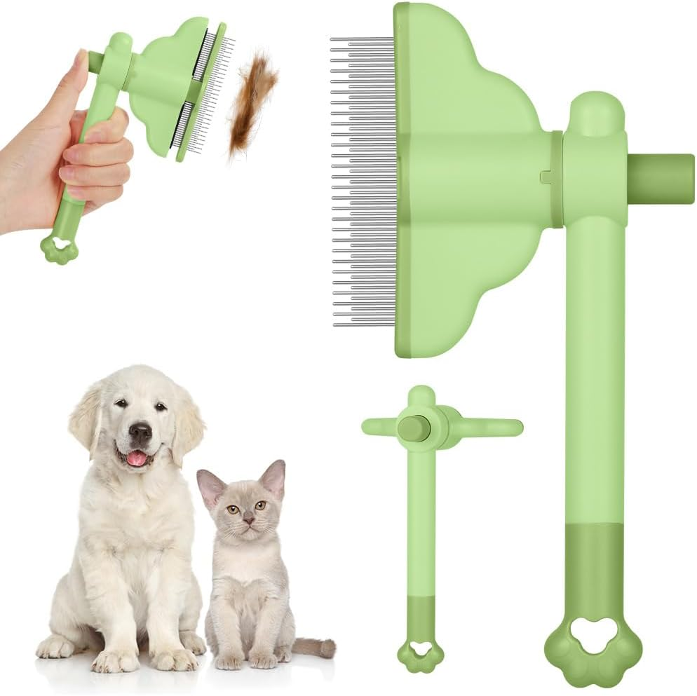 OFFCUP Fellblitz Brush for Cat, Self-Cleaning Cat Comb with Rotating Comb Head and Release Button, Cat Brush, Flea Comb, Cat Dog Comb, Pet Brush for Pet Beauty Care image number 1