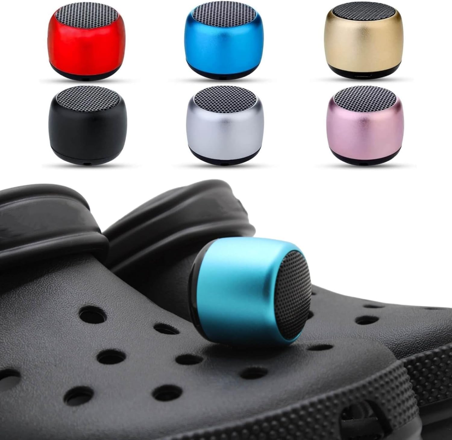 UUEENN Clog Speaker, Mini Speaker for Clog, Halloween Mini Speaker, Bluetooth Clog Charm, Red