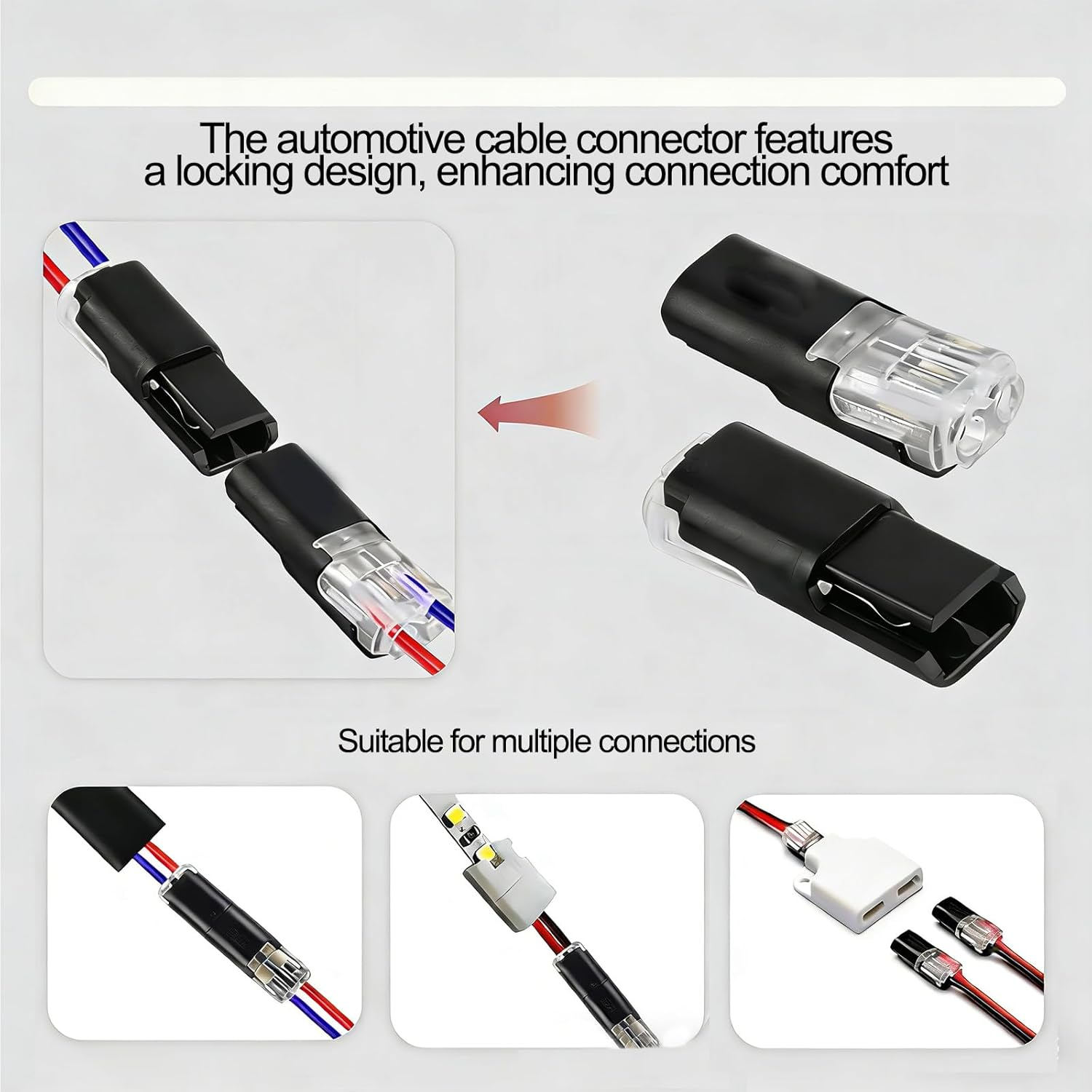 Trrtdo 30PCS 2 Wire Quick Disconnect Connectors 16-18 AWG Solderless Wire Connectors Fast Secure Electrical Connection for Automotive LED Lights DIY Projects image number 3