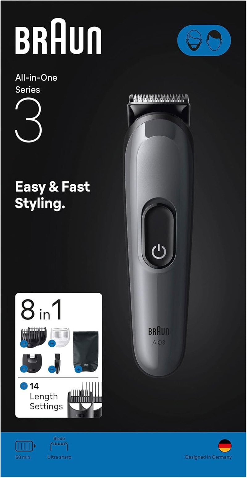 Braun AIO3540 All-In-One Series 3 Beard Trimmer with 8In1 Grooming Kit image number 6