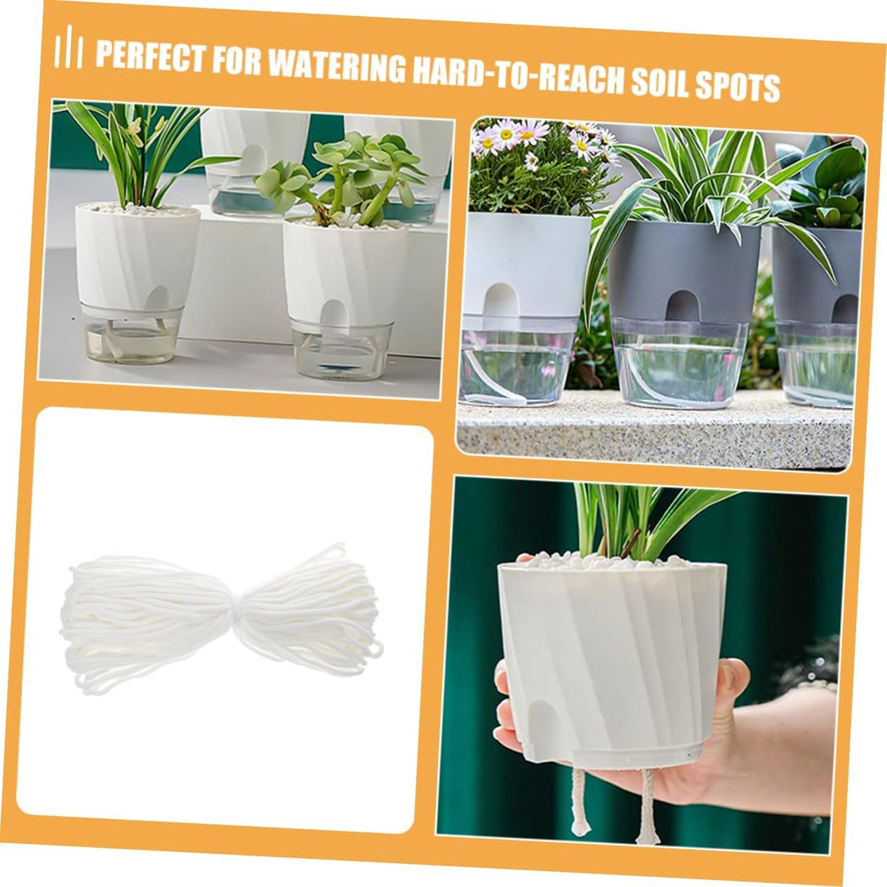 BESPORTBLE 5Pcs Bundle of Self Watering Pot Cord Cotton Rope for Potted Plant Self Watering Planter Accessory for Indoor Gardening and Hydroponics Supplies image number 3