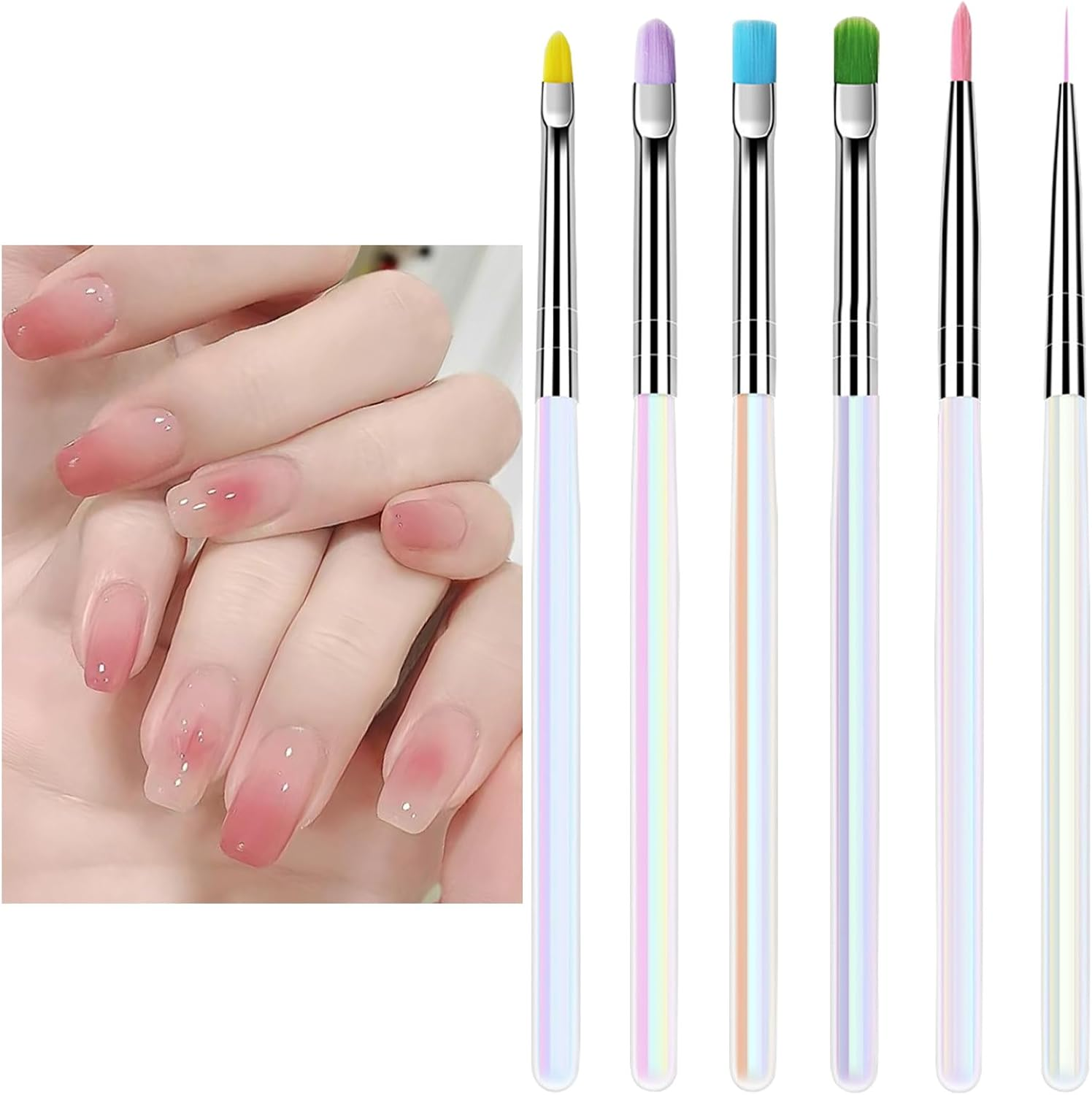 Galeyyu Nail Paint Brush | Acrylic Nail Brush | Dotting Stamping Pen Tool Gel Polish Painting Art Applicator for Beginners and Professional image number 6