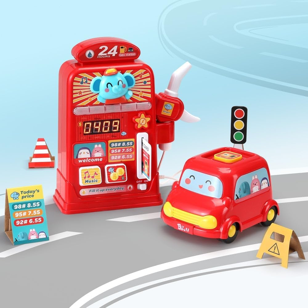 Keezi Kids Gas Petrol Station Pumper Pretend Play Toys Car Music Card Playset image number 3