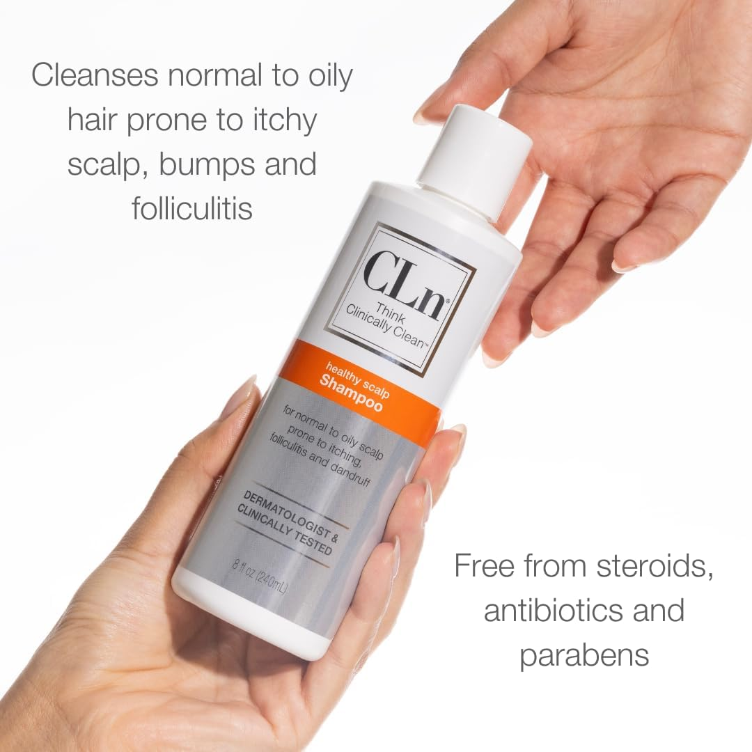 Cln&reg; Shampoo - Clarifying Formula with Salicylic Acid, for Normal to Oily Scalp Prone to Folliculitis, Dandruff, Itchy & Flaky Scalp, Fragrance-Free & Paraben-Free, 8 Fl. Oz. image number 6