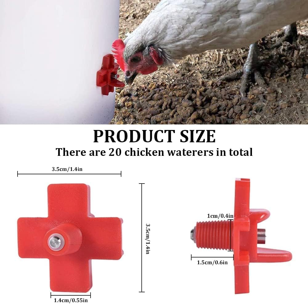 20Pcs Horizontal Automatic Poultry Nipple Horizontal Side Mount Chicken Drinkers,Automatic Poultry Nipple Horizontal Side Mount Chicken Drinker,Automatic Horizontal Side Mount Chicken Waterer Nipple image number 2