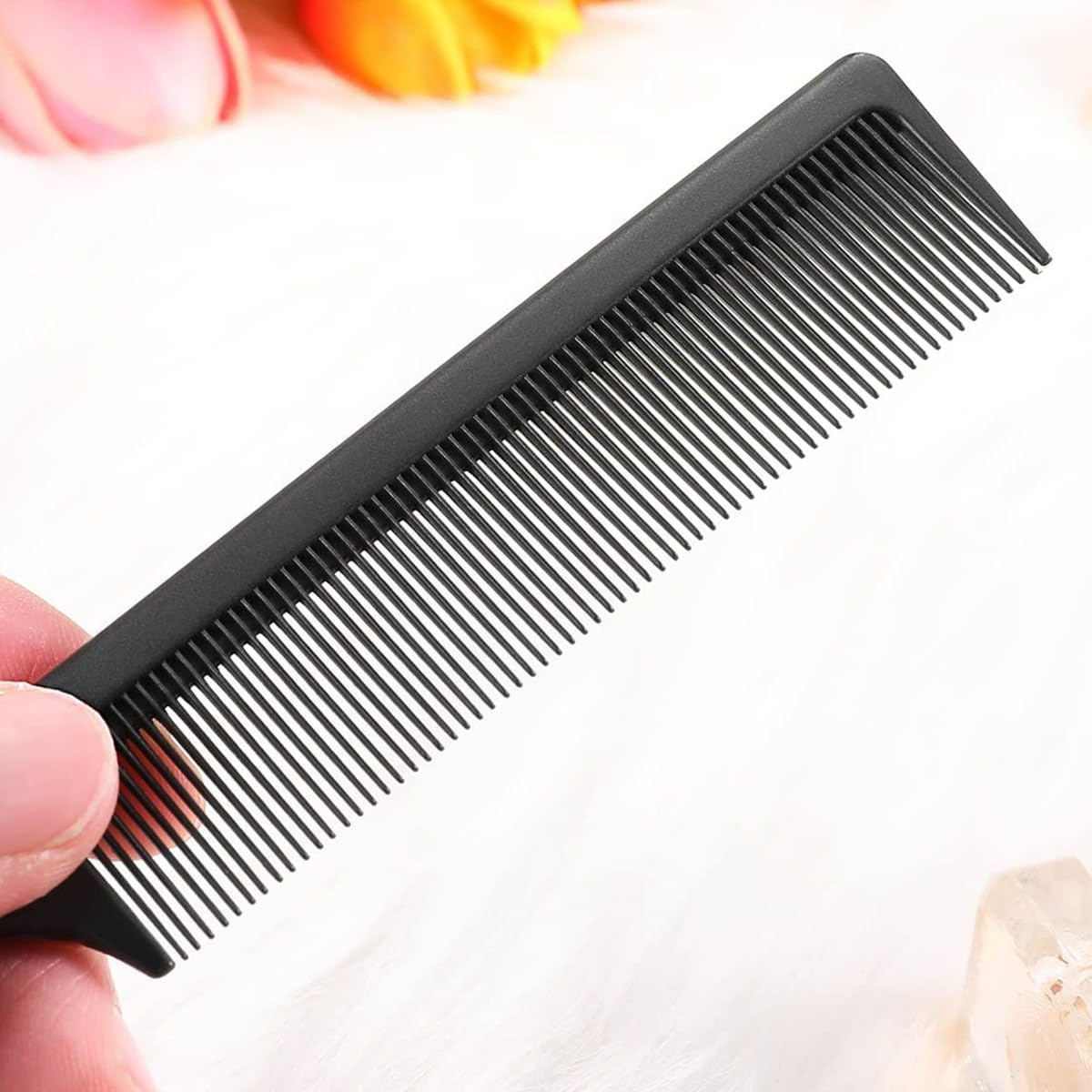 DAZISEN 3 Pieces Hair Comb - Anti-Static Tail Combs Fine Tooth Combs Salon Barber Hairdressing Comb with Stainless Steel Handle for Women and Men - (Black+Pink+White) *3 image number 4