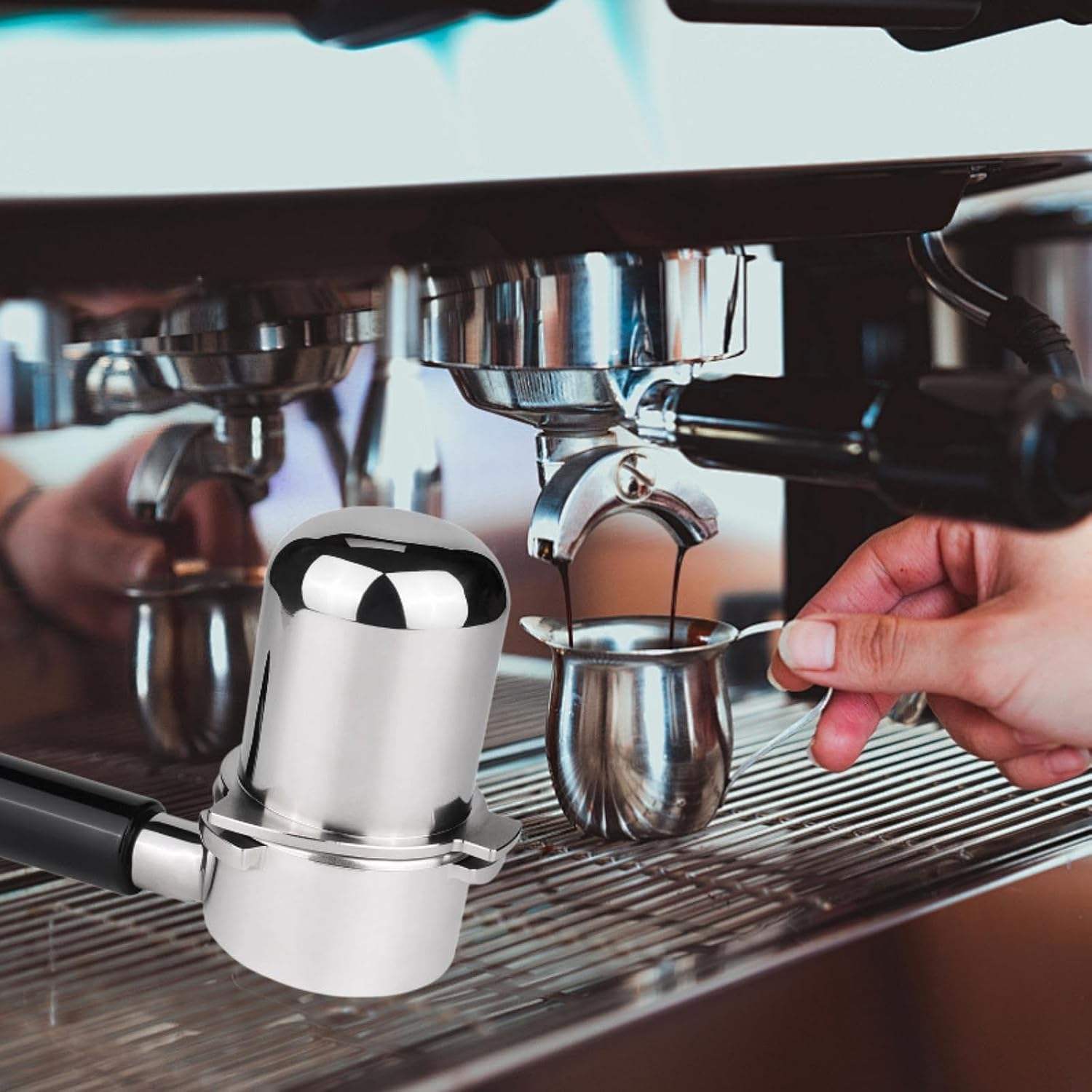 Folpus Espresso Dosing Cup 54Mm Stainless Steel Convenient Coffee Dosing Cup for Tea Shops Hand Brewed