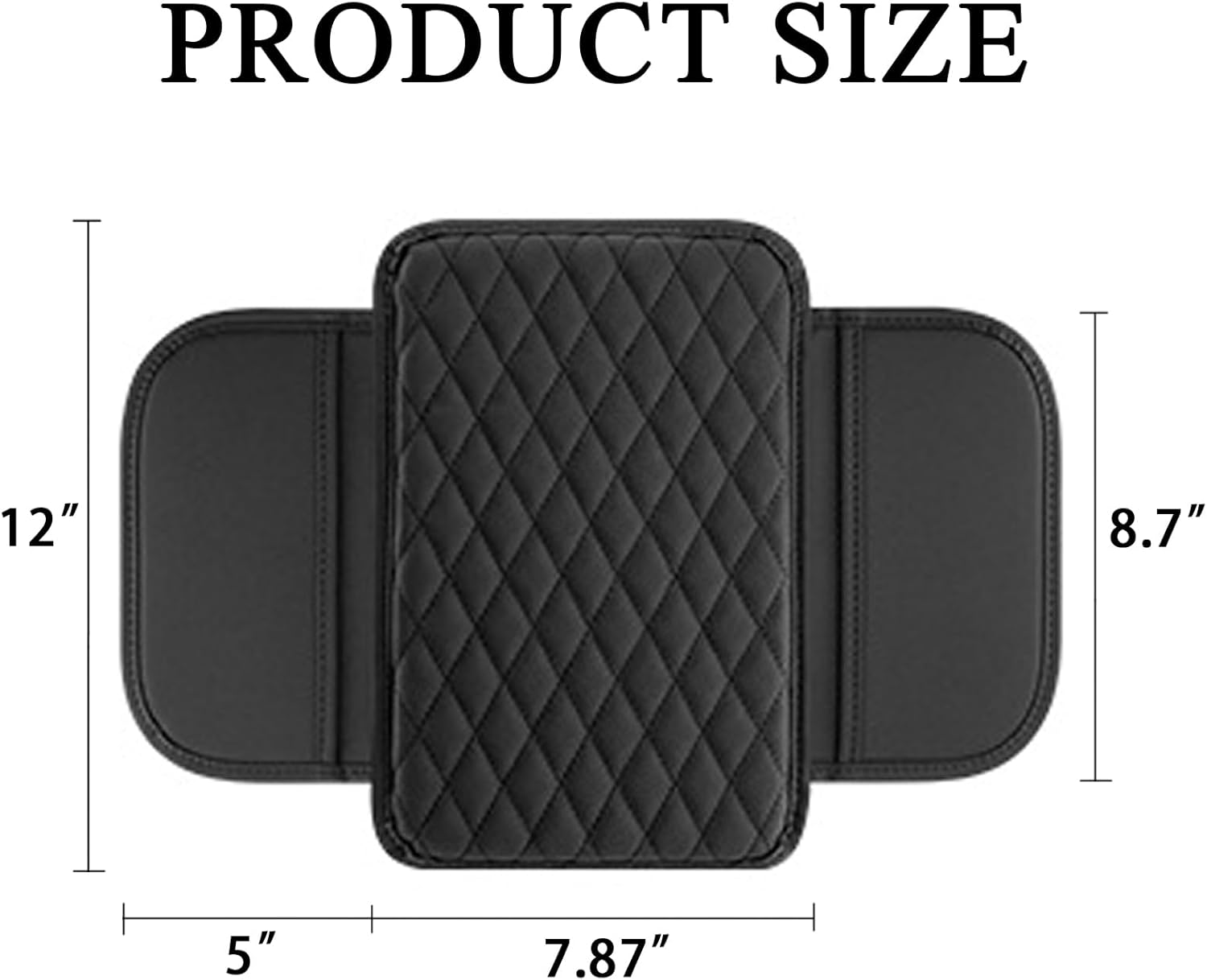 Upgraded Car Center Console Cover, Leather Armrest Cushion Pad with 2 Storage Bags, Microfiber Soft Waterproof Seat Box Cover Protector, Cars Interior Decor Accessories Fit for Most Vehicles - Grey-1 image number 7