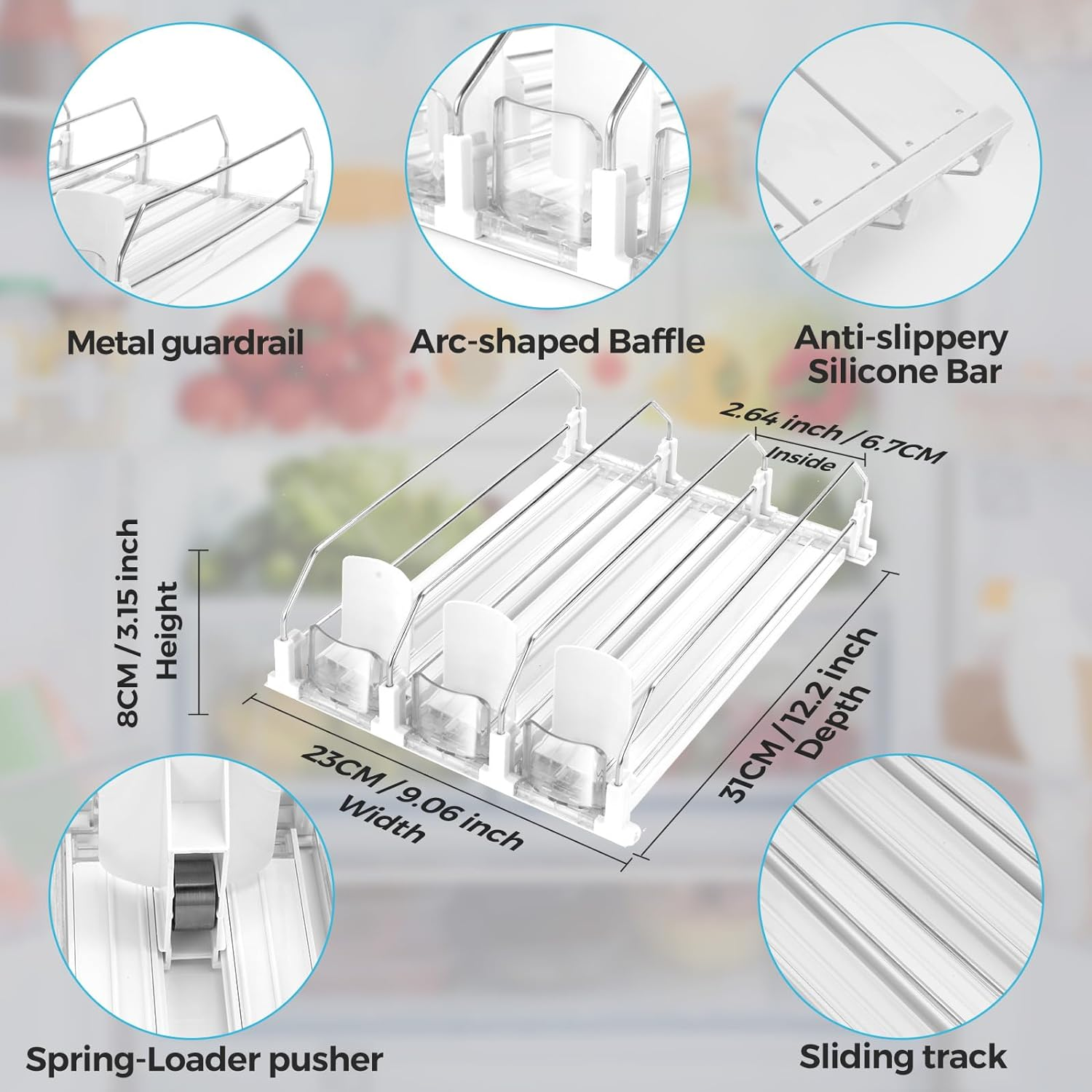 Automatic Soda Can Organizer for Refrigerator Already Assembled Can Dispenser for Soda Seltzer Drink Pop Can Holder Self-Pushing Drink Organizer for Fridge Storage 12 Cans of 11.15Oz 12Oz 16Oz 16.9Oz image number 6