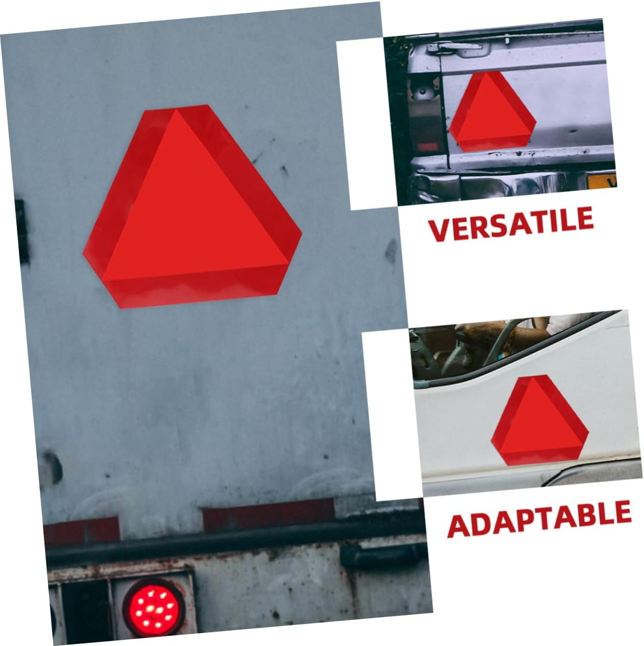 2Pcs Slow Moving Sign Reflectors Car Triangle Aluminum Safety Sign Reflective Road