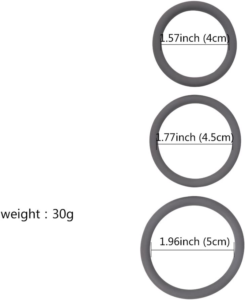 3Pcs Soft Different Size Ring Flexible Silicone Ring Men Delay Rings, Men Enhancement Workout Rings Long Lasting Rings Cool Tool in 1 Package image number 1