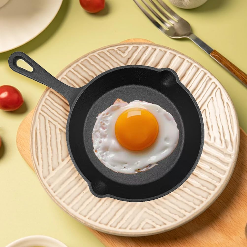 HPAMR Cast Iron Skillet Set of 3, Chefs Pan, Kitchen Frying Pan, Pre Seasoned Cast Iron Skillets, Nonstick Cookware Set, Professional Restaurant Chef Quality Pre-Seasoned Pan Cookware Set image number 6