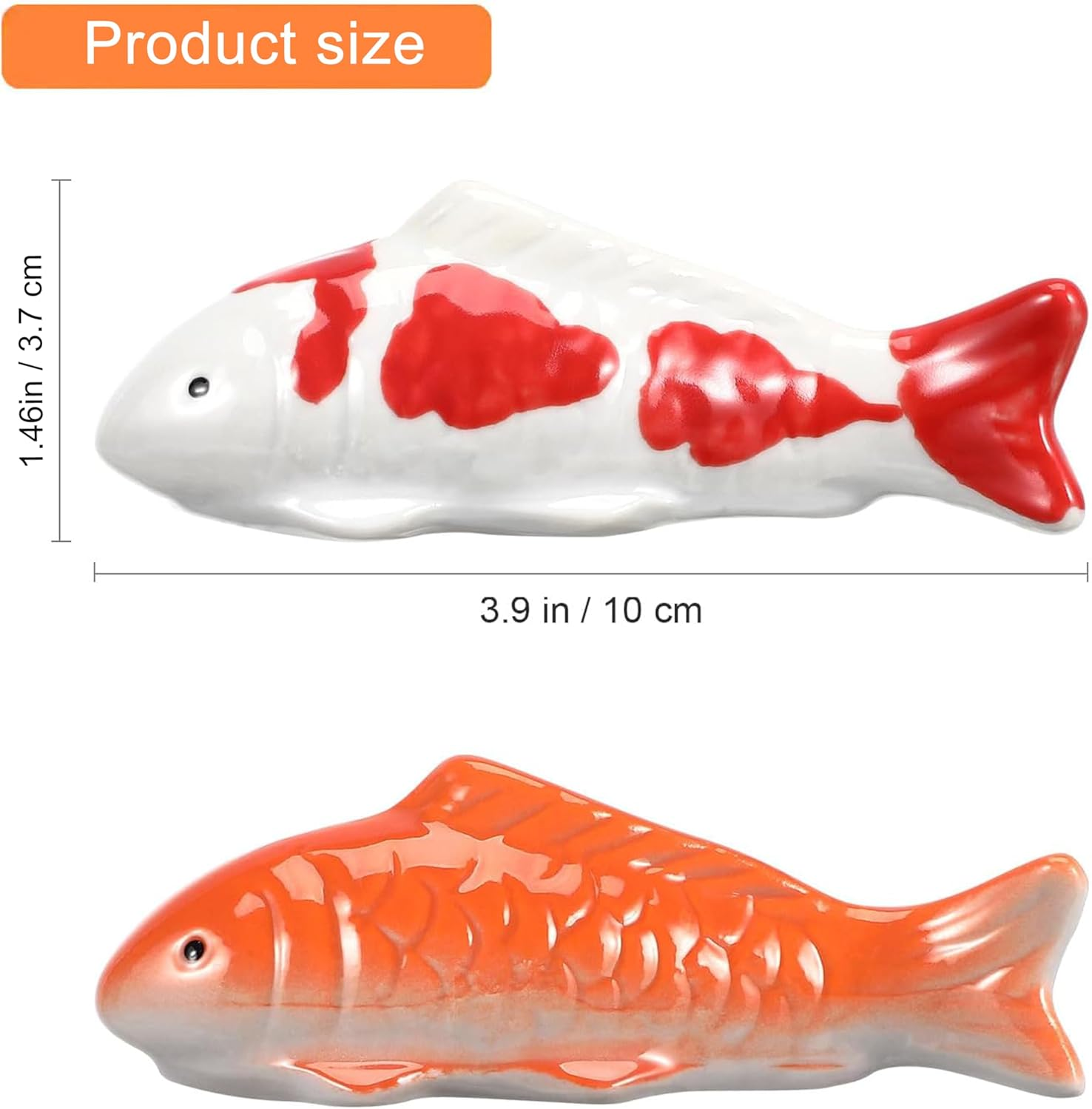 2Pcs Ceramic Floating Fish,Fake Aquarium Fish Figurine,Aquarium Floating Goldfish Koi Fish Floatable Figurines Realistic Fish Tank Fish,Tea Pet Decor,Pond Desktop Ornaments image number 4