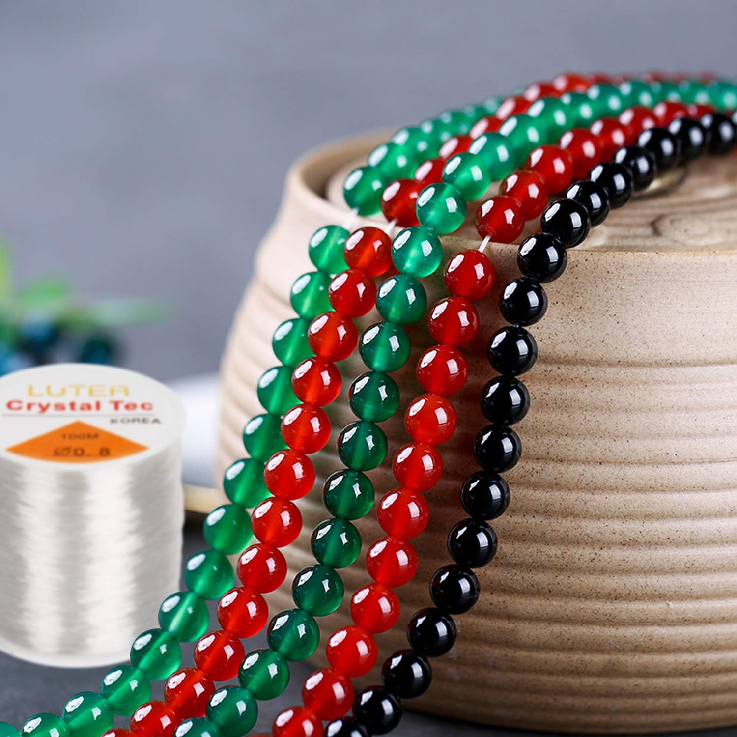 Luter 0.8Mm Clear Bead Cord Crystal Elastic Stretchy Bracelet String for Jewelry Making Necklace Bracelet Beading Thread(328Ft) image number 2