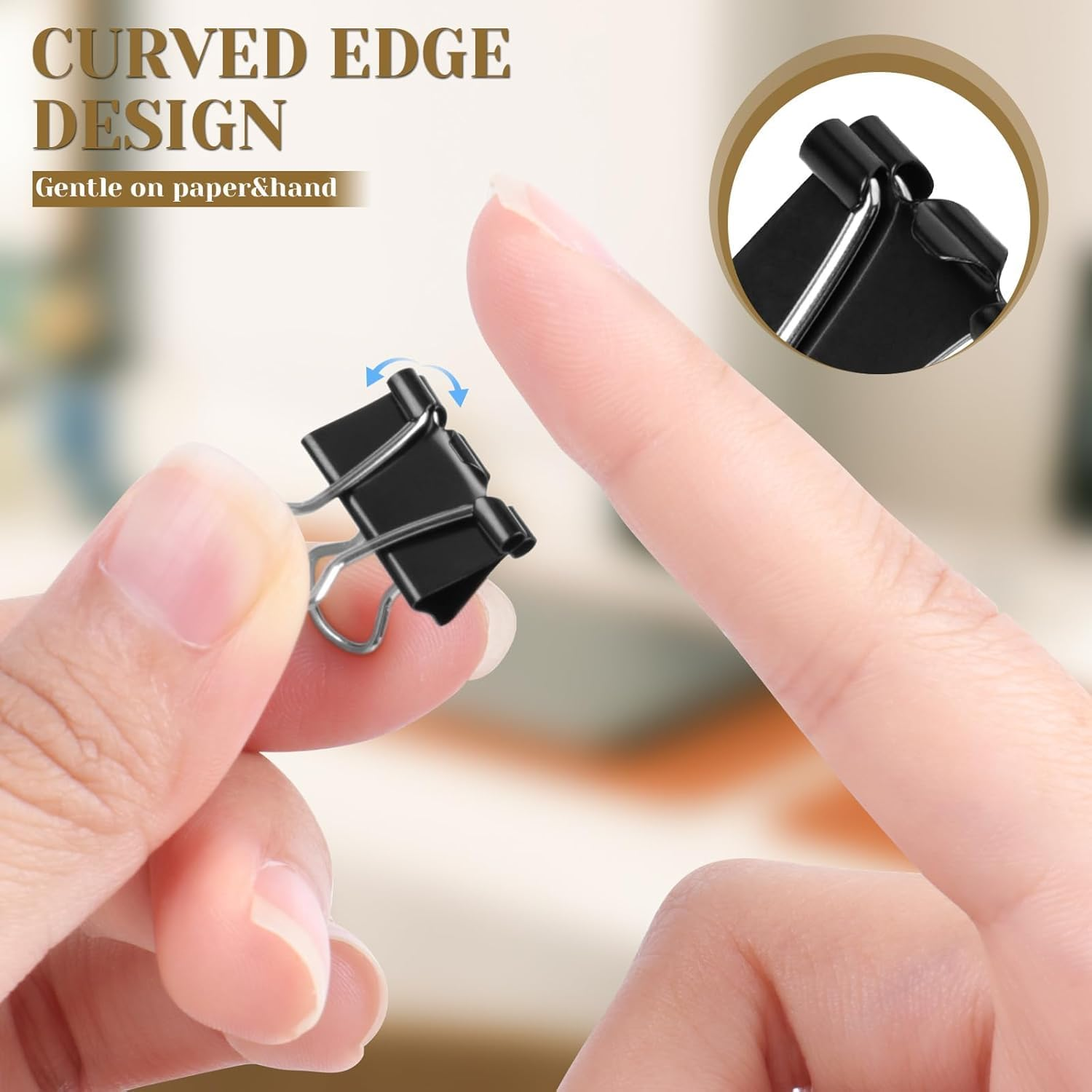 180 Pcs Paper Binder Clips, Mini Bulldog Clips Small Clips for Paper 15Mm 5/8 Inch, Office Supplies Micro Size Office Clips for Home School (Black) image number 2