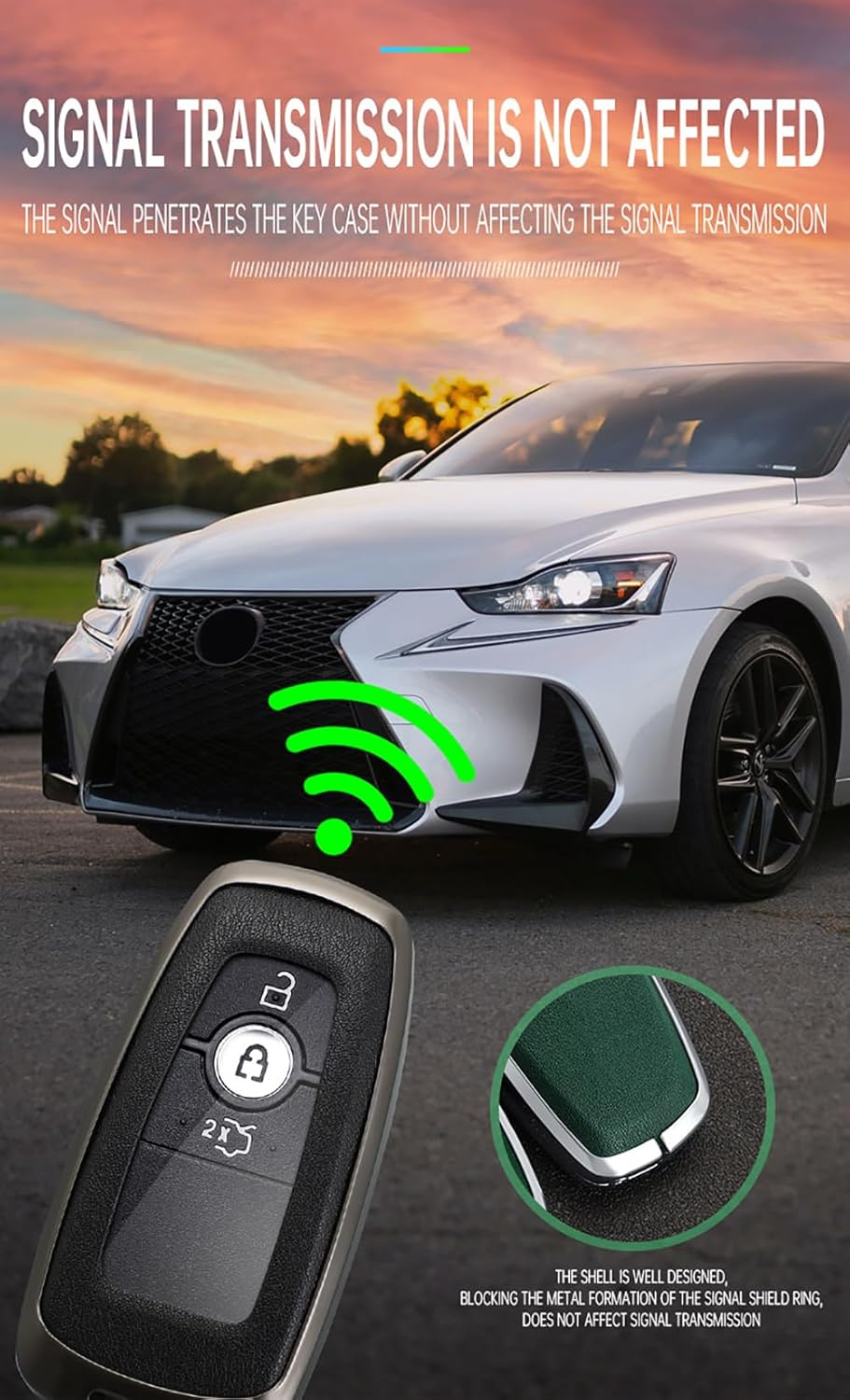 Ontto Alloy Car Key Fob Cover Fit for Ford Fusion Mustang Explorer F150 F250 F350 Ecosport Edge S-MAX Ranger Mondeo Remote Leather Key Case Shell Key Holder Keyring Keychain Accessories Black-Brown - Black image number 4