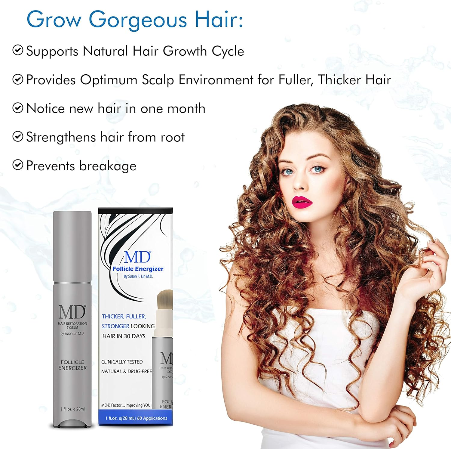 MD Factor Suero Natural Para El Crecimiento Del Cabello | Follicle Energizer Serum: Evita El Adelgazamiento Del Cabello Y La P&eacute;rdida De Cabello Al Estimular Los Fol&iacute;culos Capilares Para Producir Un Ca