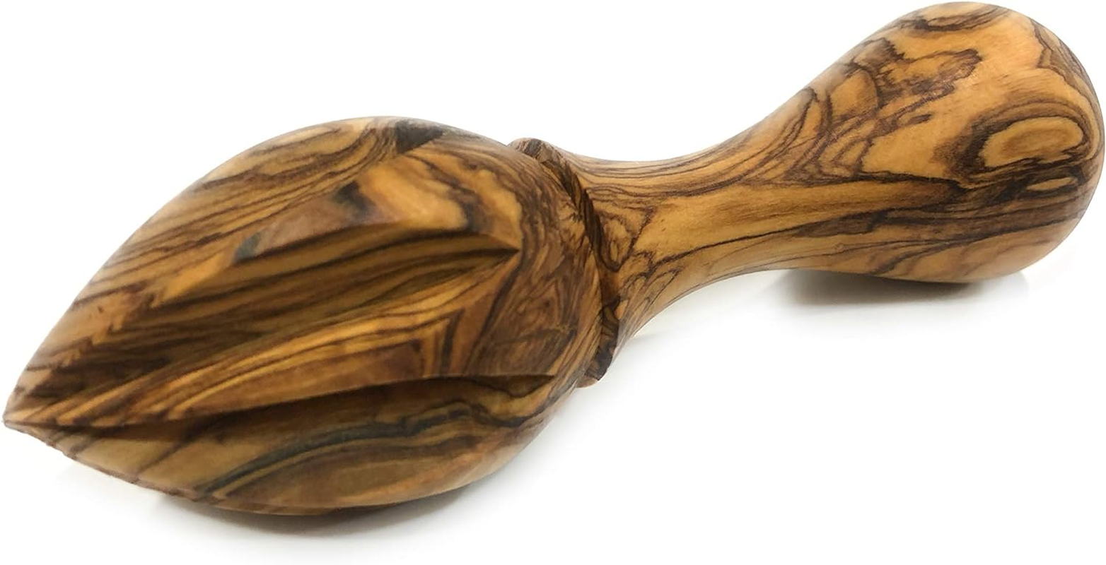 Handmade Lemon Lime Citrus Juicer Reamer - Solid Piece of Dark Grain Olive Wood Unique Squeezer Wooden Bethlehem